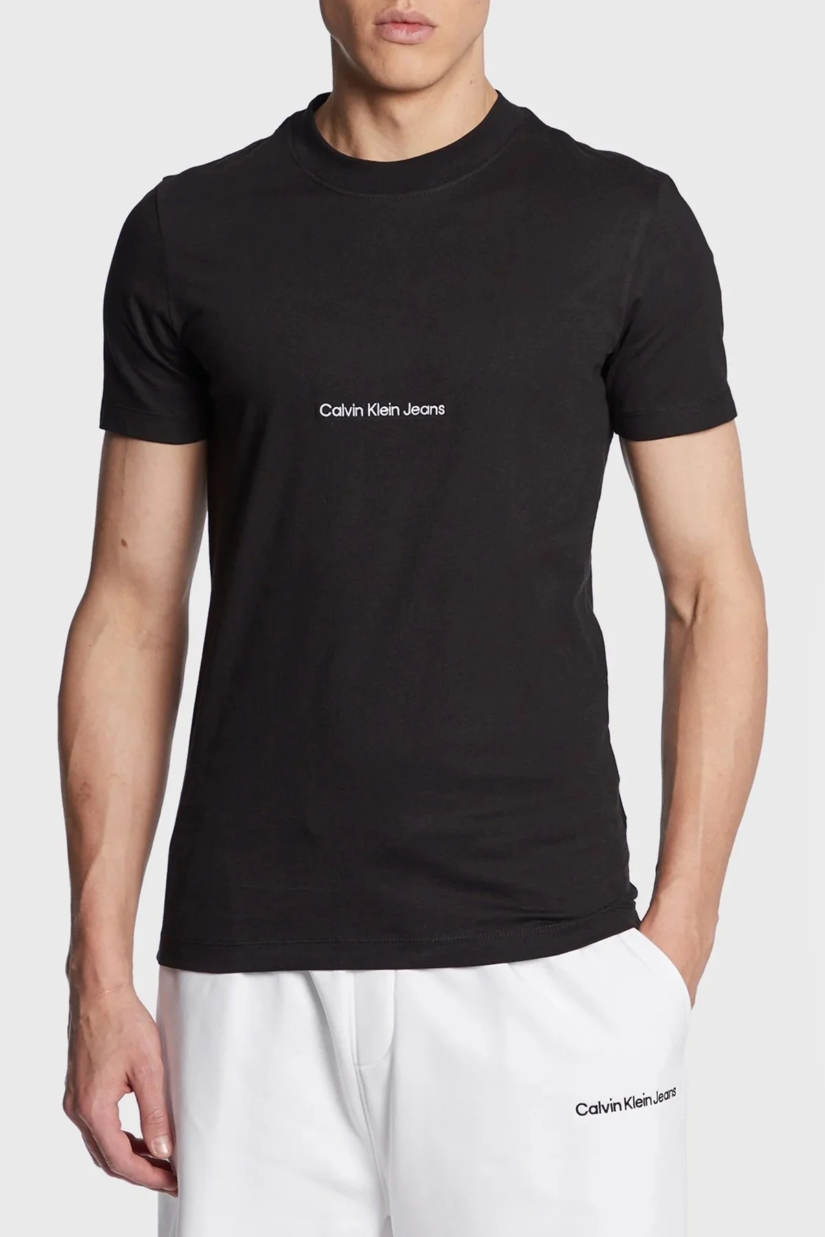 Calvin Klein Organik Pamuklu Slim Fit J30J322848BEH Erkek T Shirt J30J322848 BEH SİYAH - 1