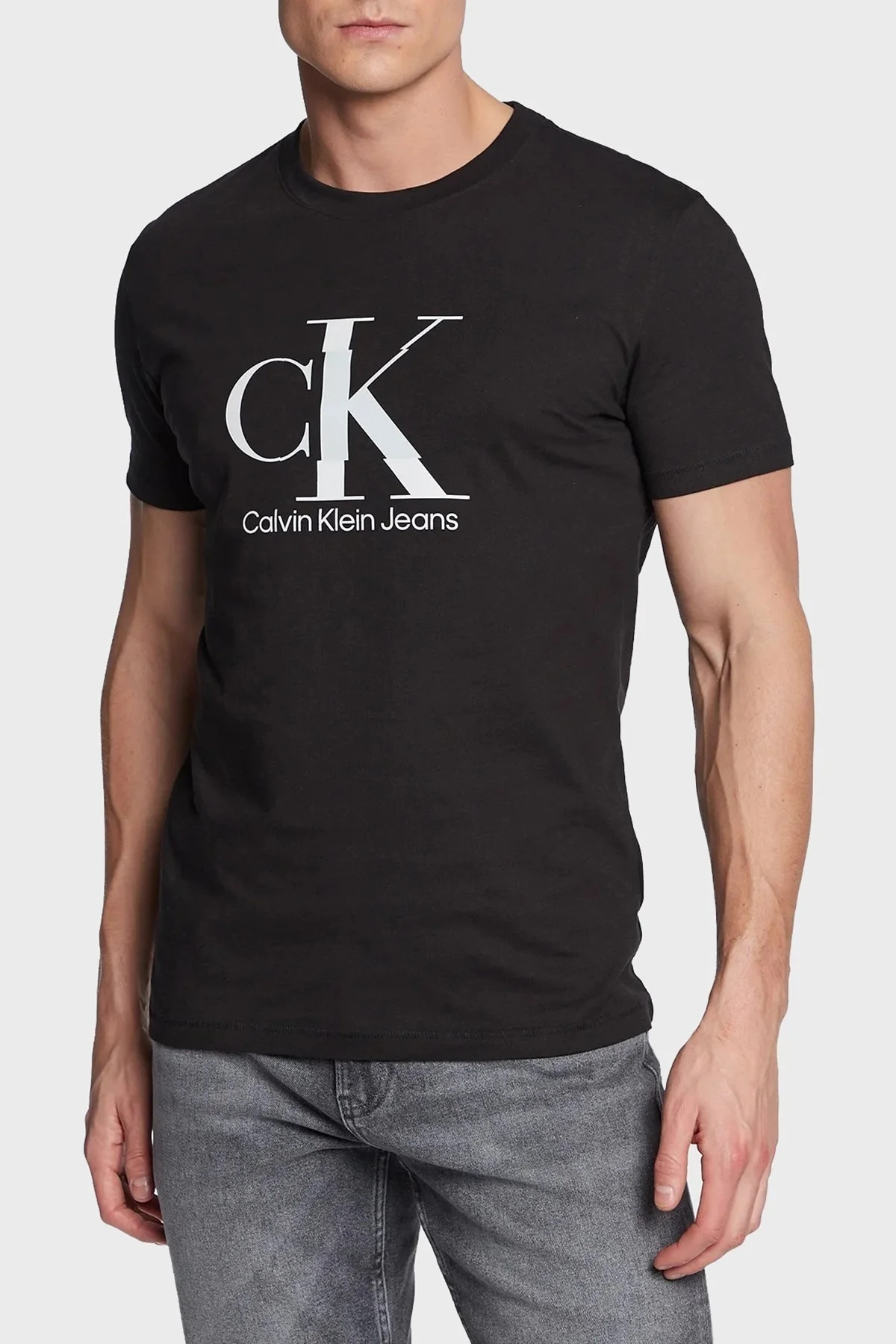 Calvin Klein Organik Pamuklu Slim Fit J30J323299BEH Erkek T Shirt J30J323299 BEH SİYAH - 1