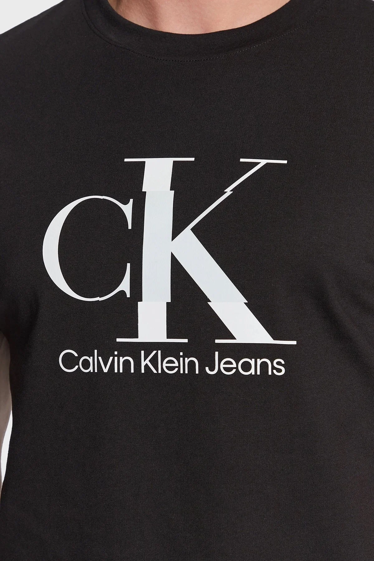 Calvin Klein Organik Pamuklu Slim Fit J30J323299BEH Erkek T Shirt J30J323299 BEH SİYAH - 5