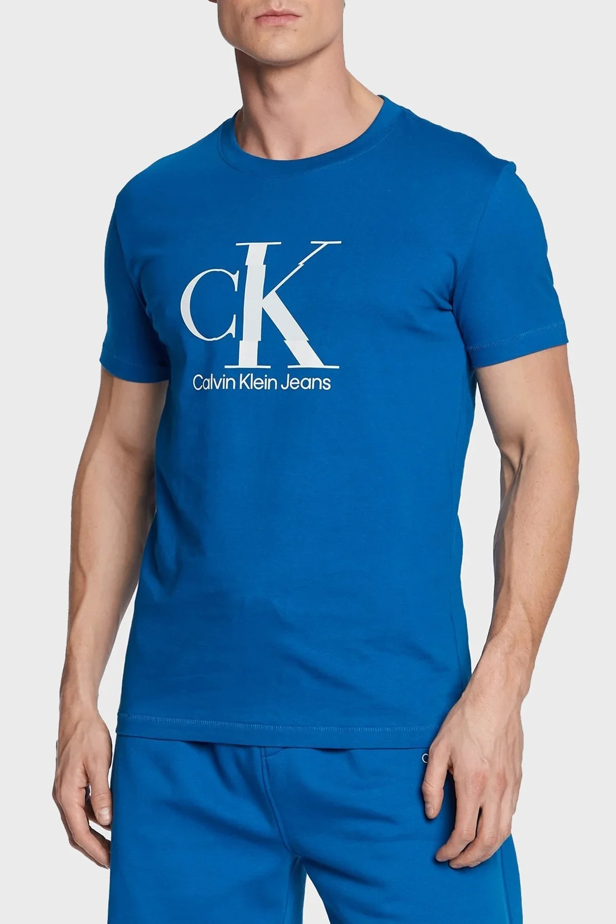 Calvin Klein Organik Pamuklu Slim Fit J30J323299C3B Erkek T Shirt J30J323299 C3B LACİVERT - 1