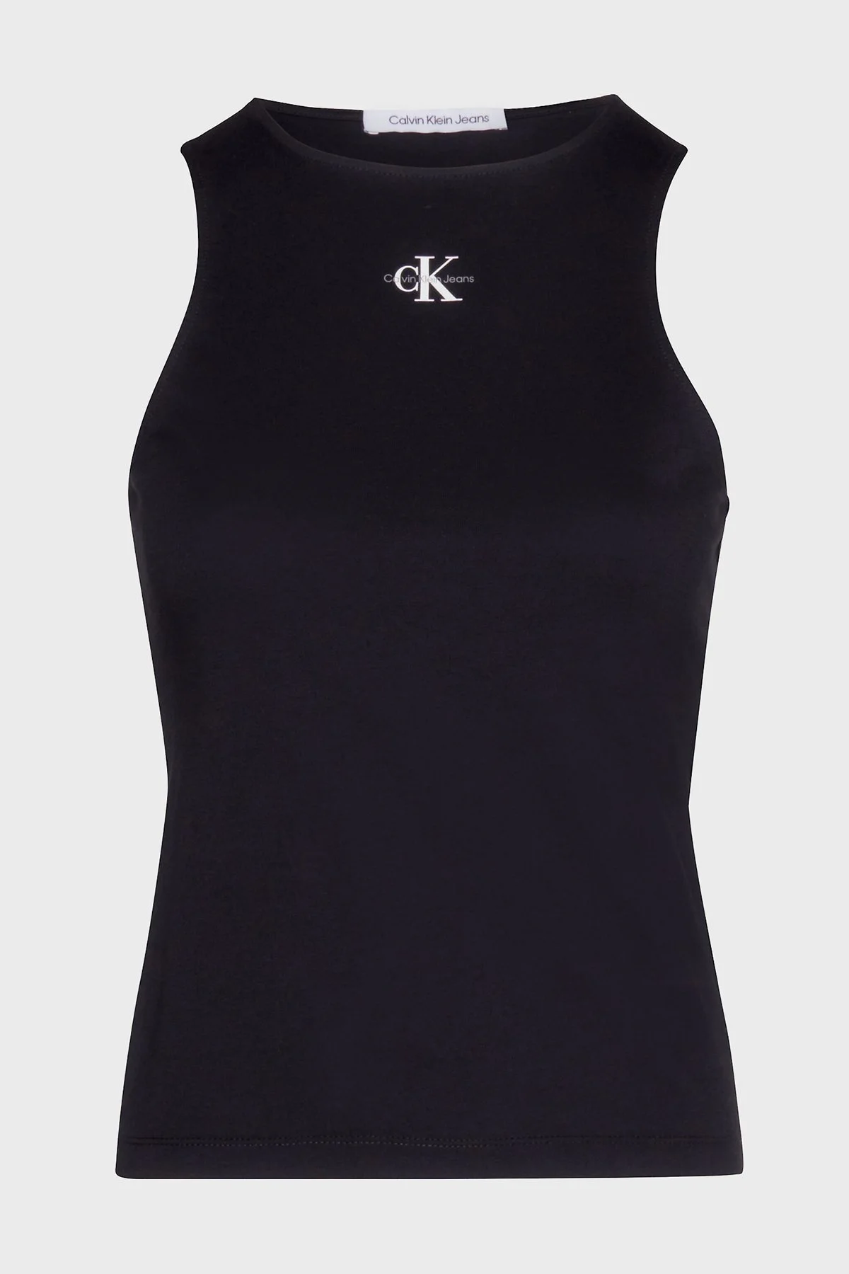 Calvin Klein Organik Pamuklu Streç Jarse Slim Fit Kolsuz J20J220765BEH Bayan T Shirt J20J220765 BEH SİYAH - 5