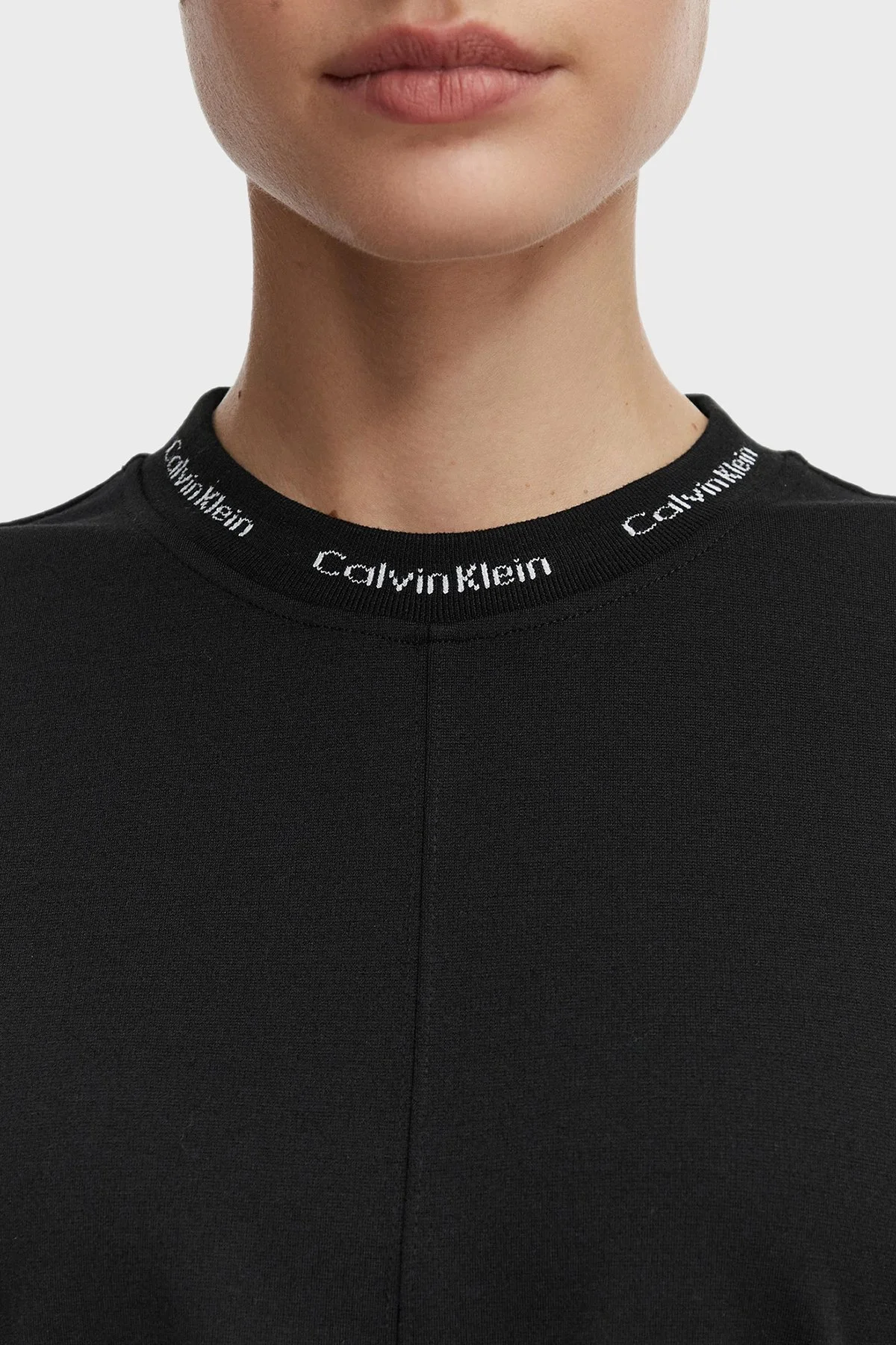 Calvin Klein Oversize Belden Büzgülü Mini LV047G251GUB1 Kadın Elbise LV047G251G UB1 SİYAH - 4
