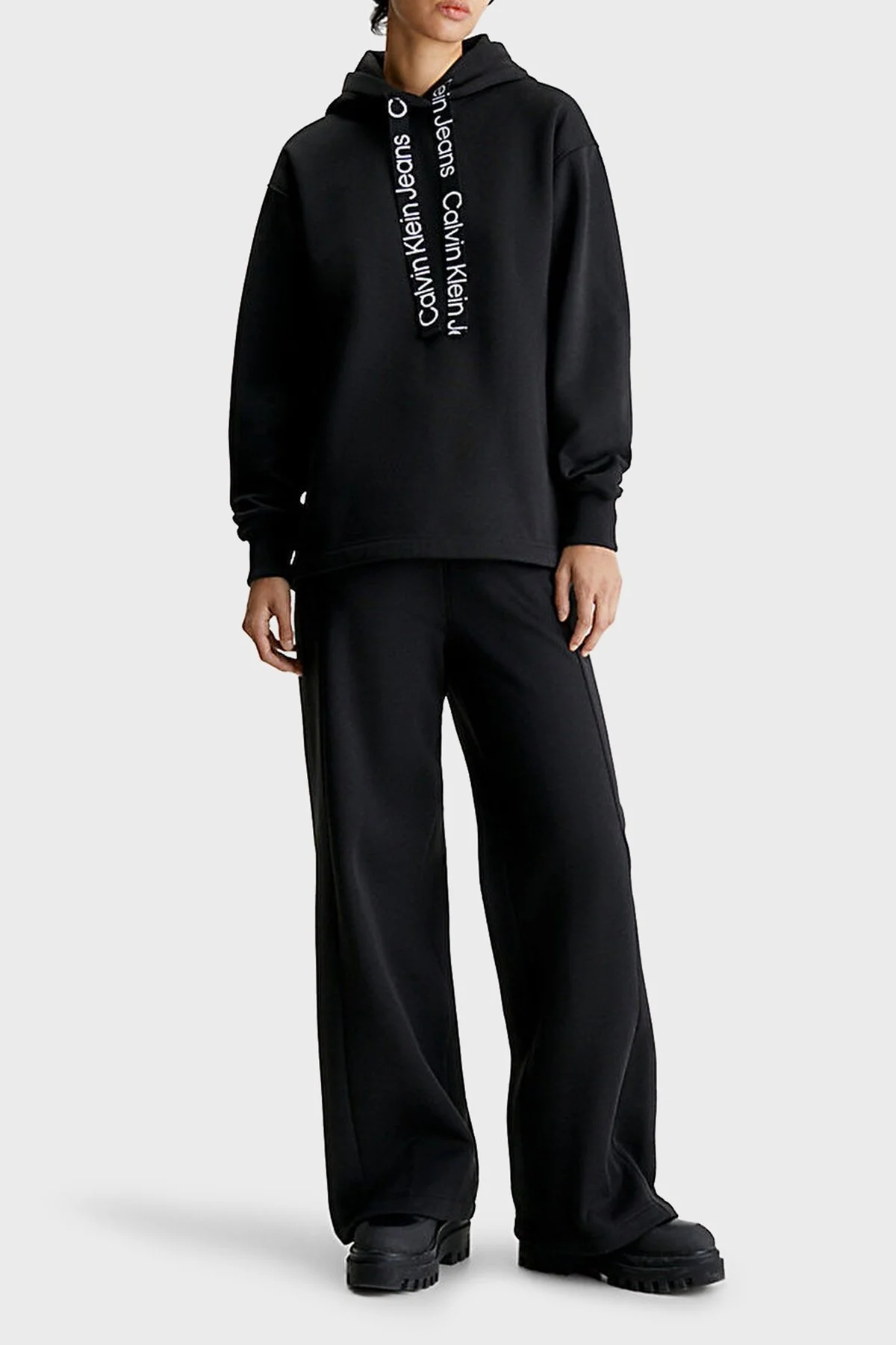 Calvin Klein Oversize Fit Kapüşonlu J20J221942BEH Bayan Sweat J20J221942 BEH SİYAH - 3