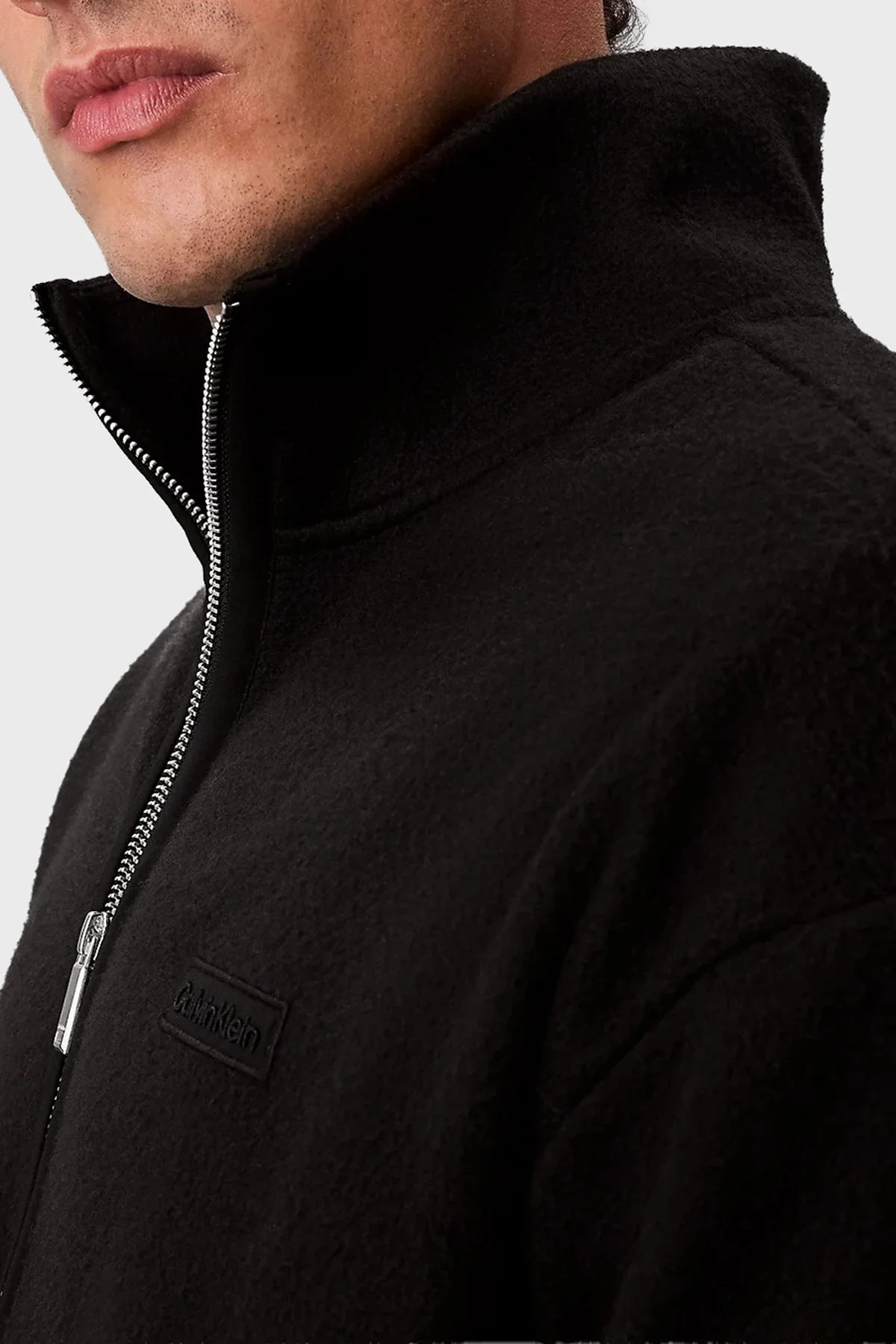 Calvin Klein Oversize Fit Yarım Fermuarlı Dik Yaka Polar LV04RD229GUB1 Erkek Sweat LV04RD229G UB1 SİYAH - 4