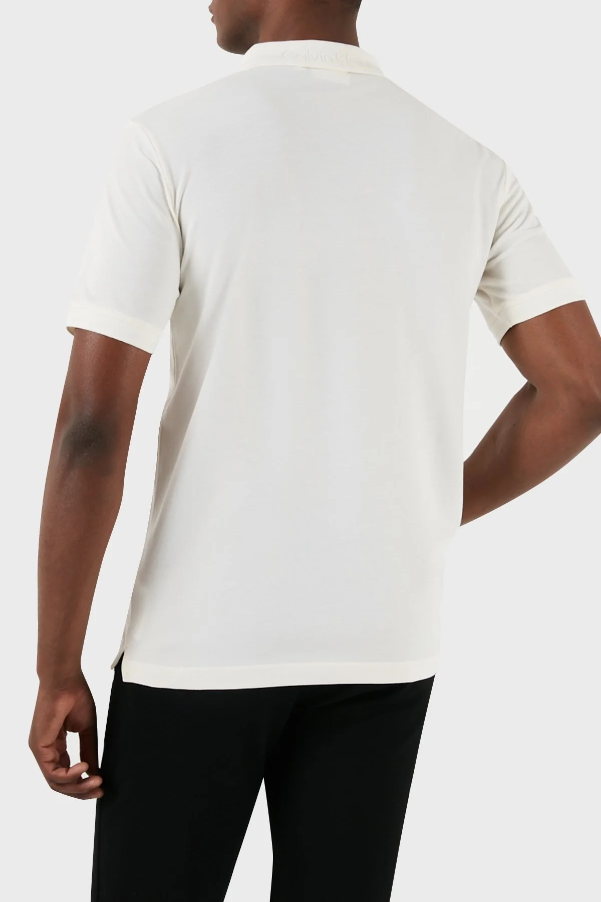 Calvin Klein Pamuk Karışımlı Fermuarlı K10K112478YAH Erkek Polo Yaka T Shirt K10K112478 YAH BEYAZ - 2