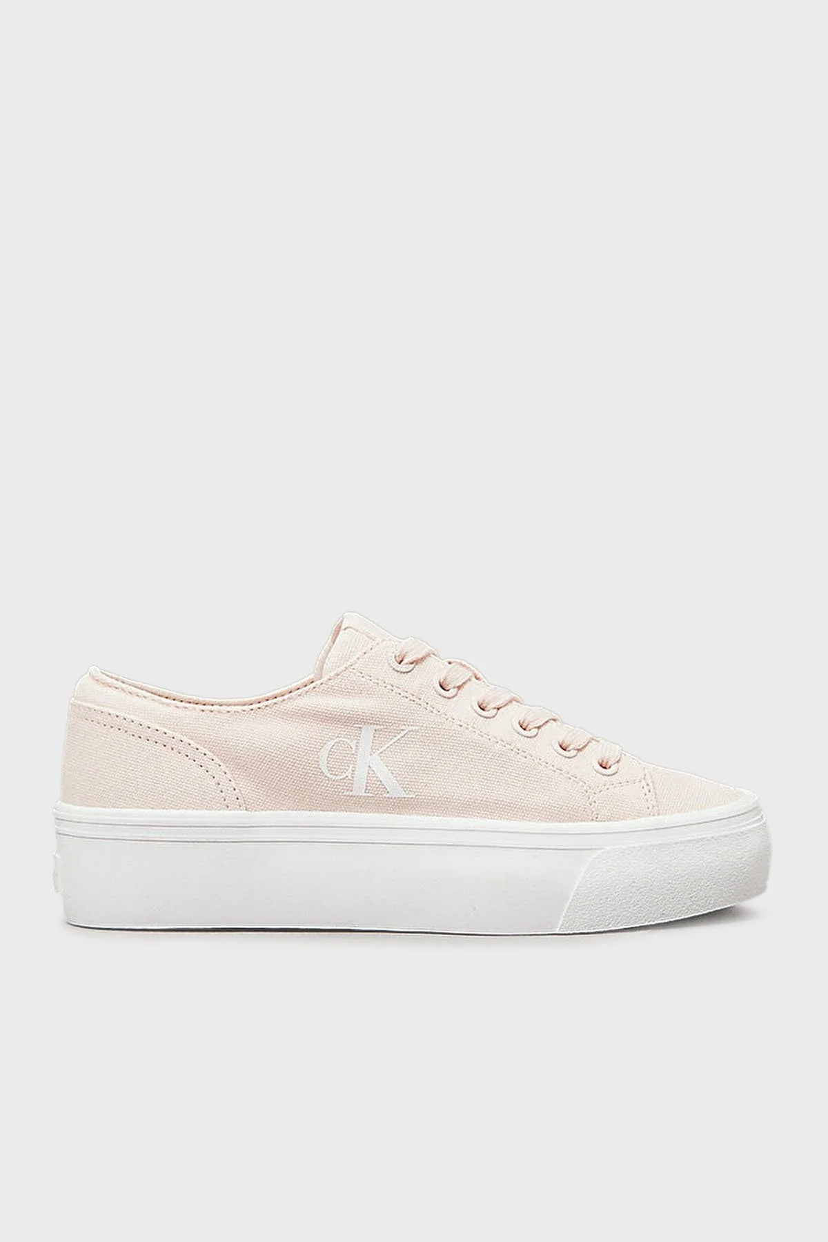 Calvin Klein Pamuk Karışımlı Kanvas YW0YW01763TGE Bayan Ayakkabı YW0YW01763 TGE AÇIK PEMBE-BEYAZ - 7