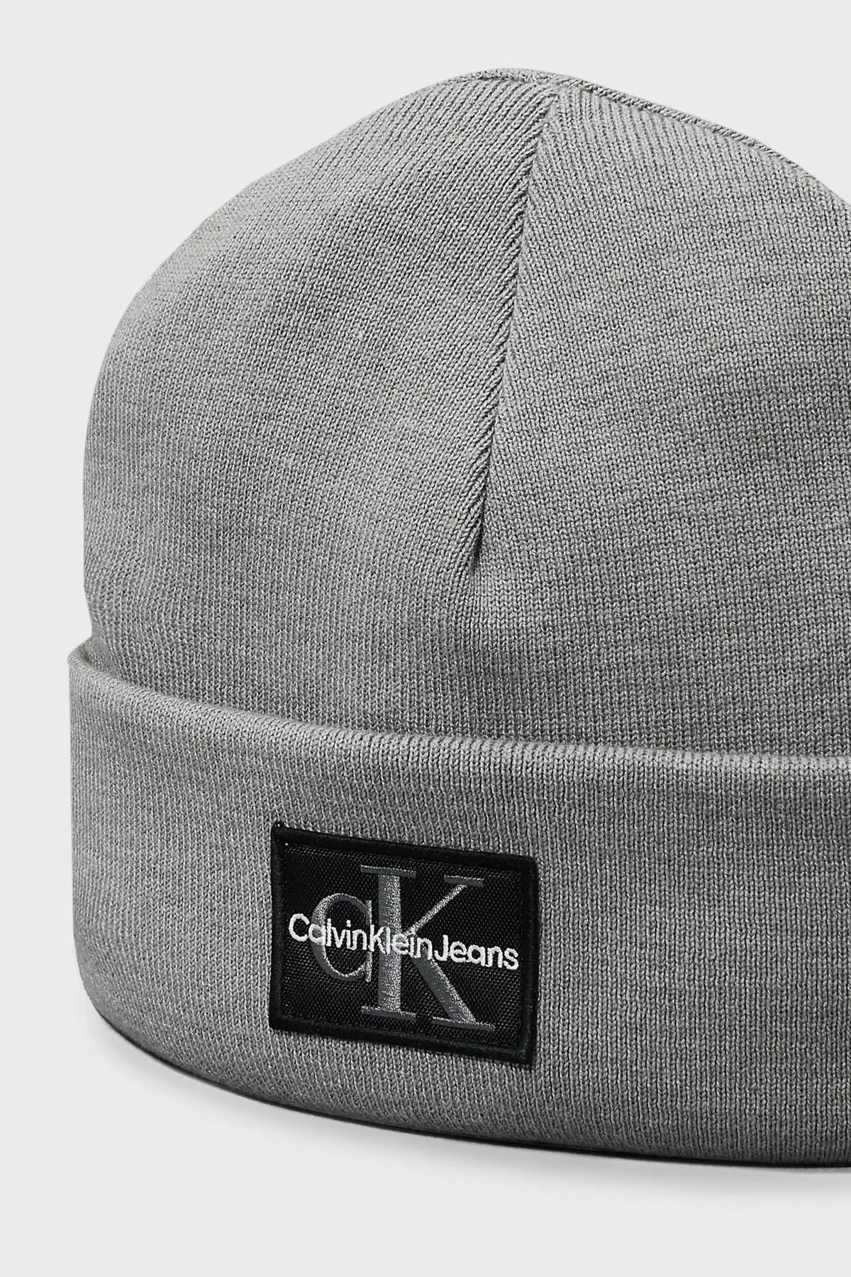 Calvin Klein Pamuk Karışımlı Logolu K50K5124550I0 Erkek Bere K50K512455 0I0 GRİ - 3