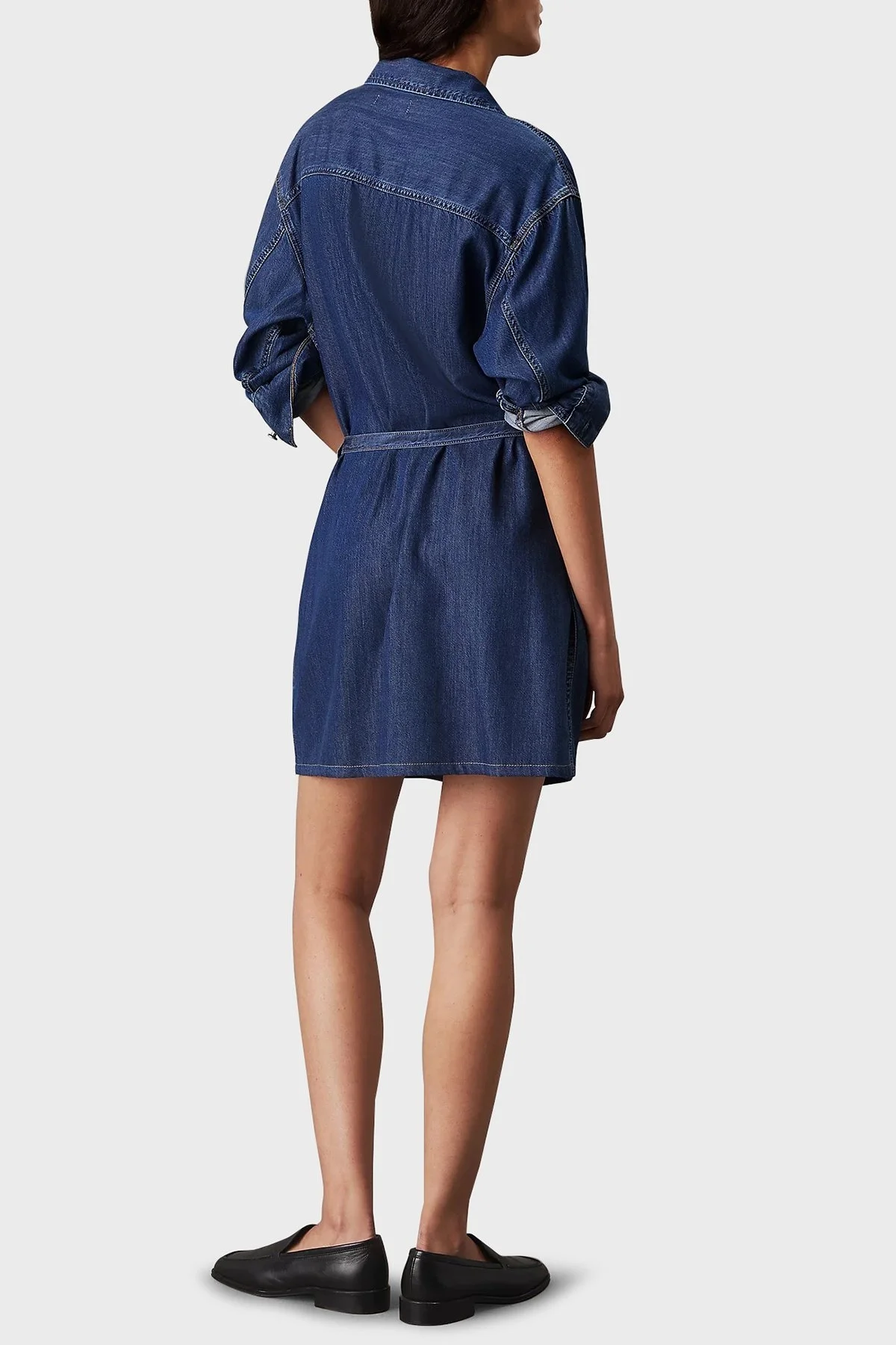 Calvin Klein Pamuk Karışımlı Regular Fit Logolu Kısa Kot J20J2250081BY Bayan Elbise J20J225008 1BY LACİVERT - 7