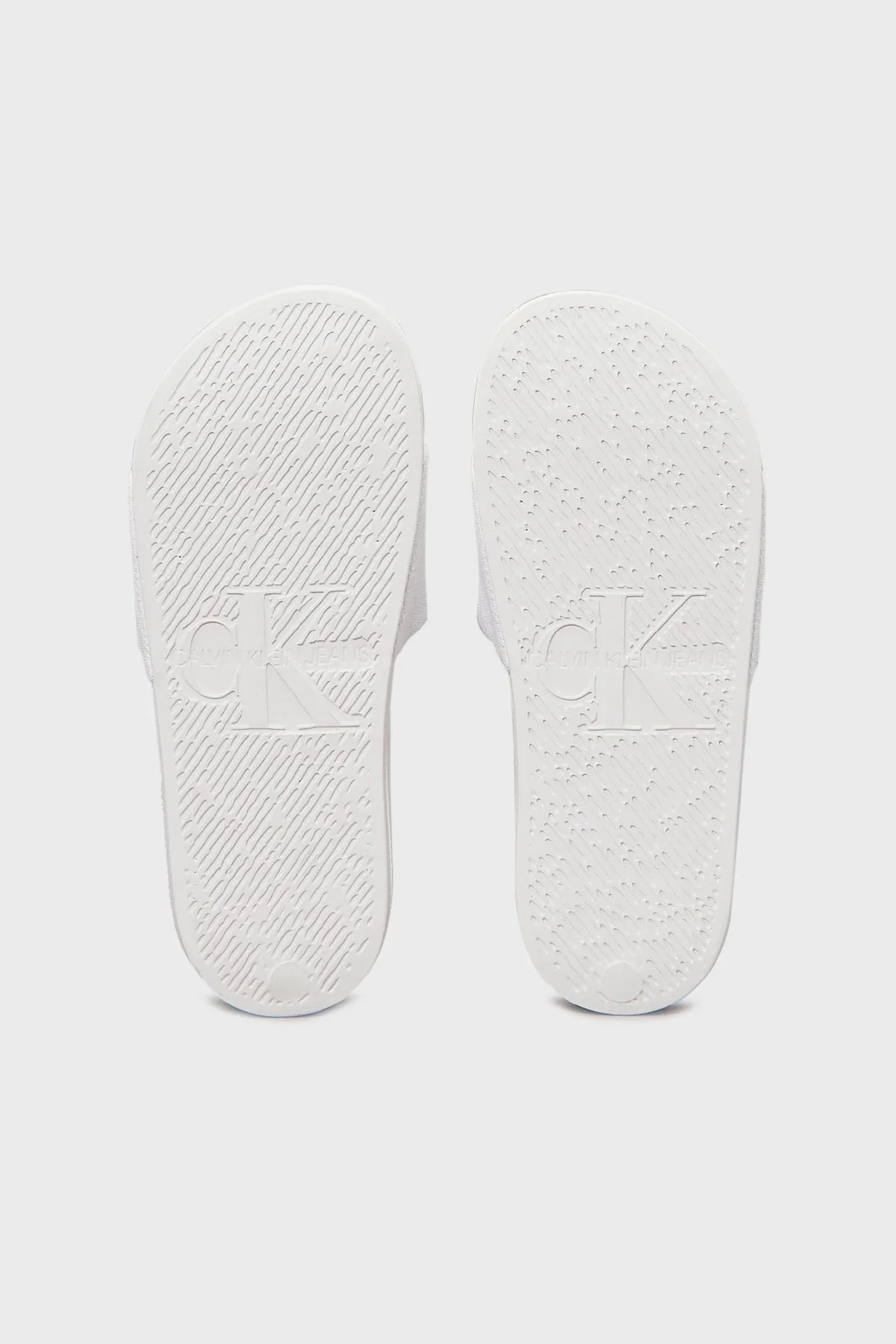 Calvin Klein Pamuk ve Kanvas Logolu YW0YW0183501W Bayan Terlik YW0YW01835 01W BEYAZ-SİYAH - 18