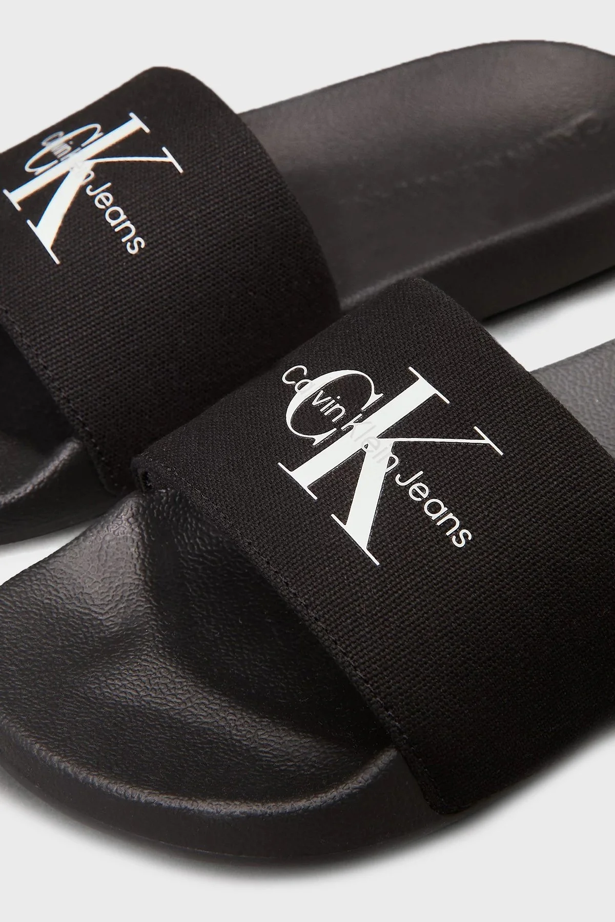 Calvin Klein Pamuk ve Kanvas Logolu YW0YW018350GM Bayan Terlik YW0YW01835 0GM SİYAH - 13