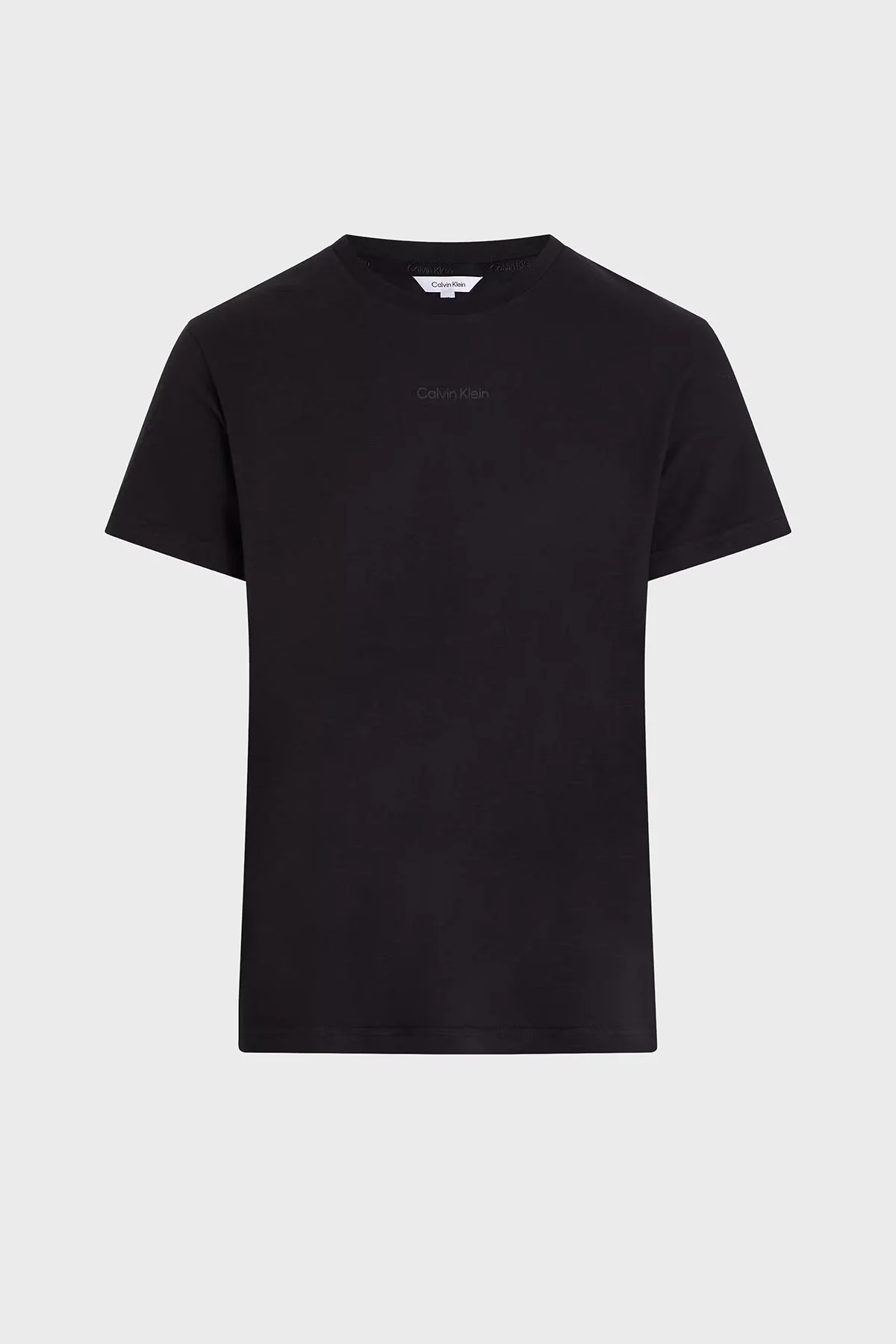 Calvin Klein Pamuk ve Keten Karışımlı Regular Fit Bisiklet Yaka KM0KM01138BEH Erkek T Shirt KM0KM01138 BEH SİYAH - 3