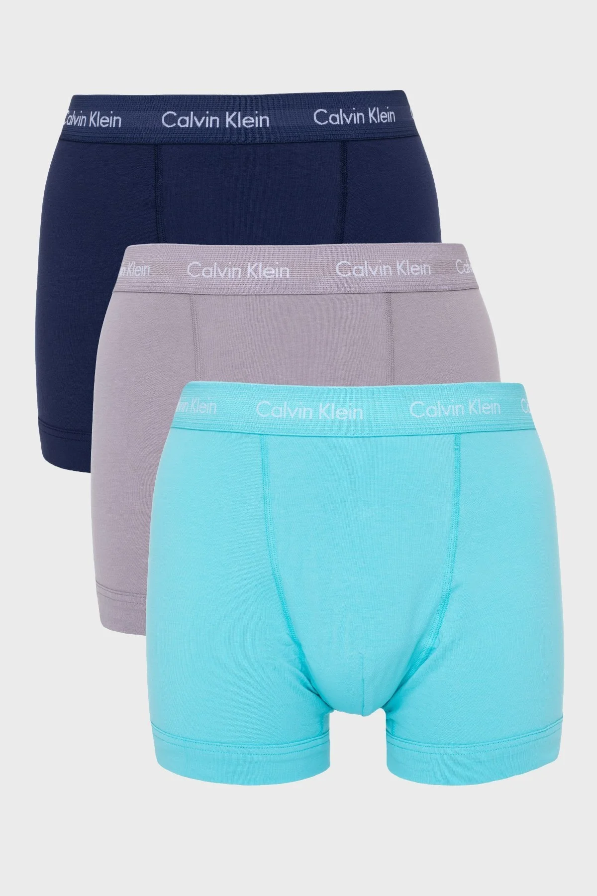 Calvin Klein Pamuklu 3 Pack 0000U2662GN56 Erkek Boxer 0000U2662G N56 Mavi-Gri-Lacivert - 1