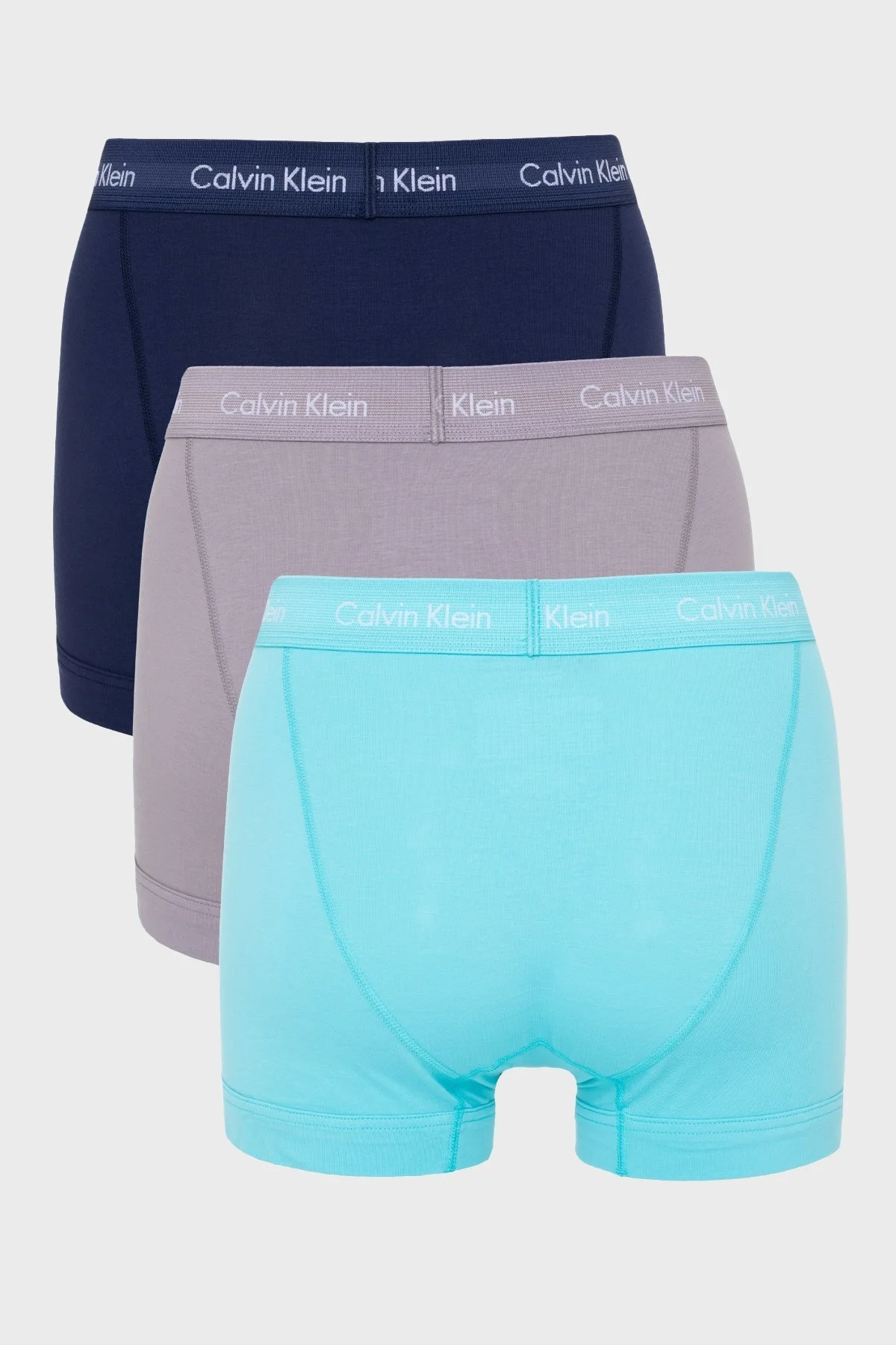 Calvin Klein Pamuklu 3 Pack 0000U2662GN56 Erkek Boxer 0000U2662G N56 Mavi-Gri-Lacivert - 2