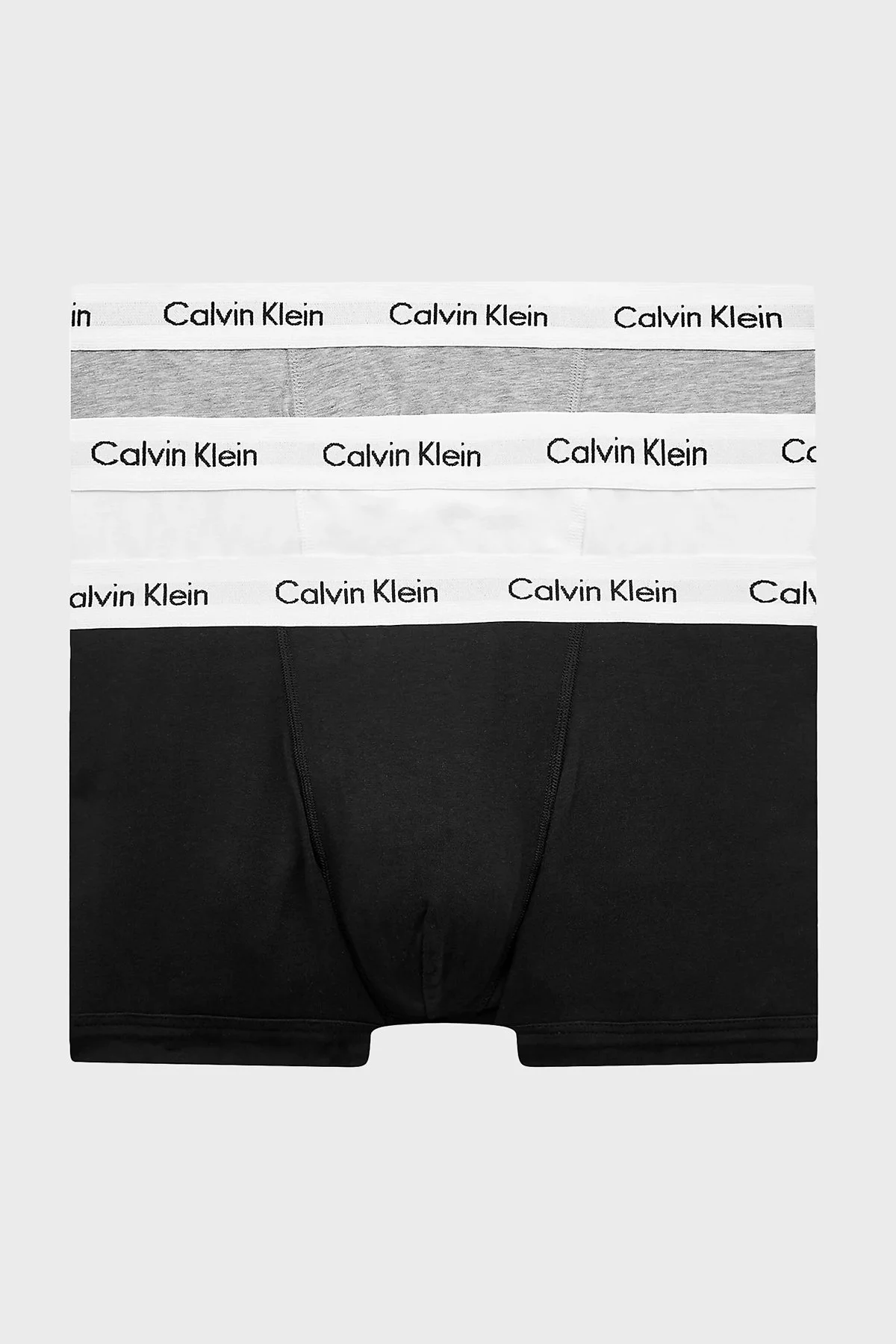 Calvin Klein Pamuklu 3 Pack Erkek Boxer 0000U2664G 998 SİYAH-BEYAZ-GRİ - 1