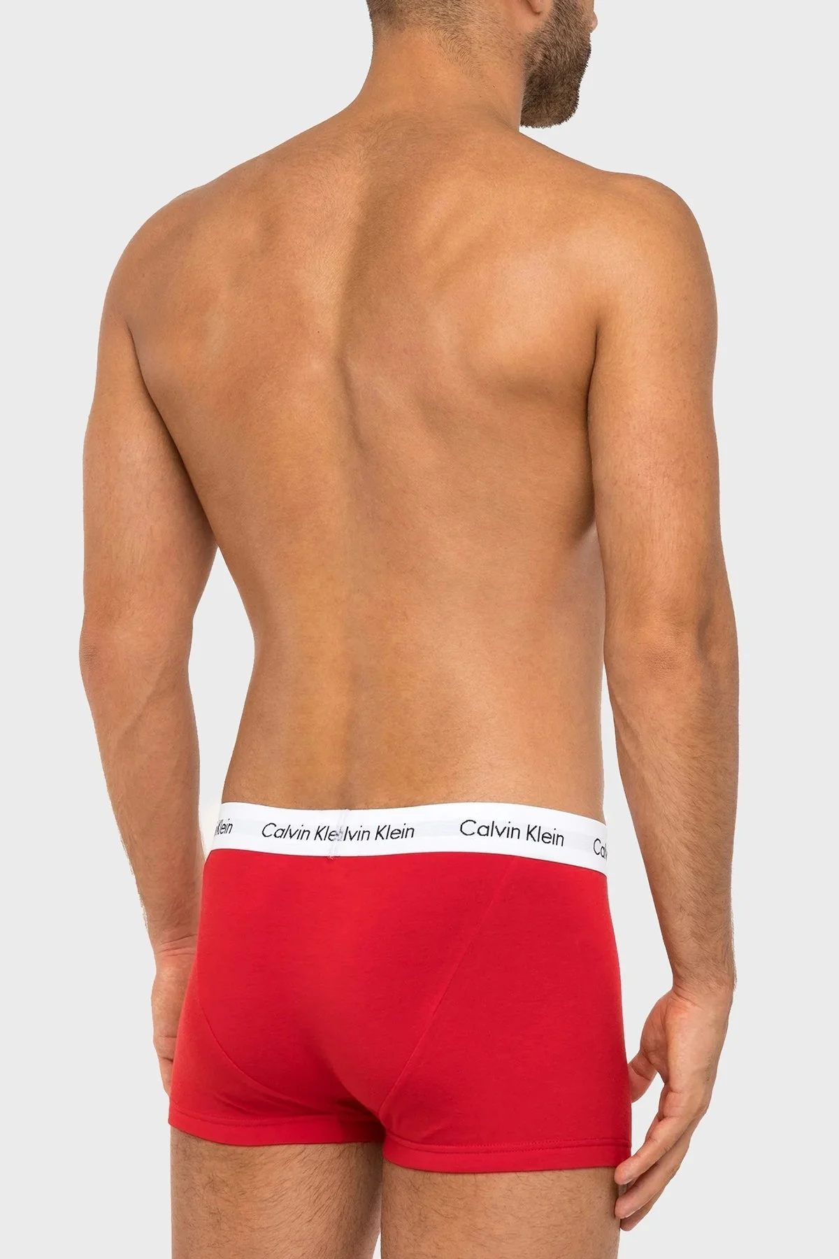 Calvin Klein Pamuklu 3 Pack Erkek Boxer 0000U2664G I03 Beyaz-Saks-Kırmızı - 3