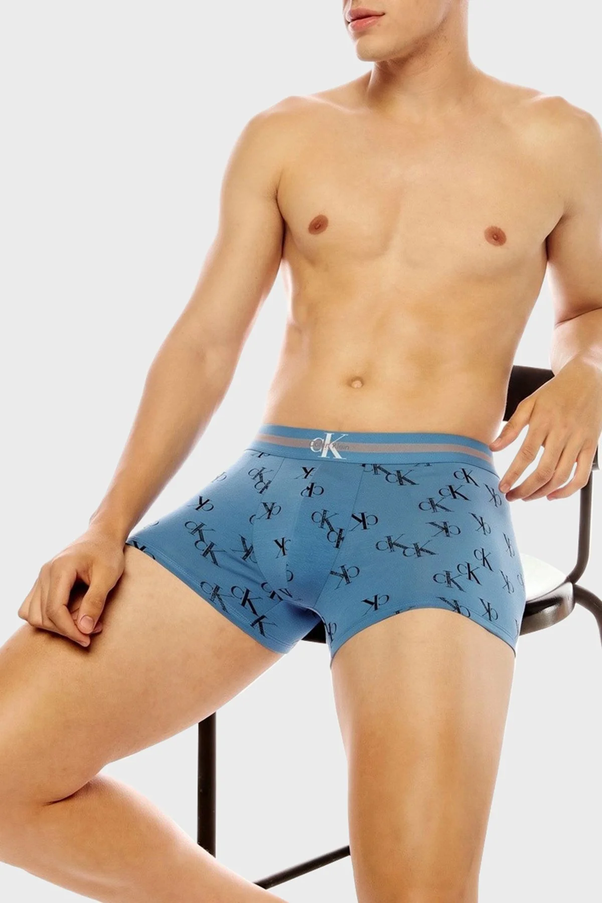 Calvin Klein Pamuklu 3 Pack Erkek Boxer LV00NB4636 NKM Gri-lacivert-mavi - 4