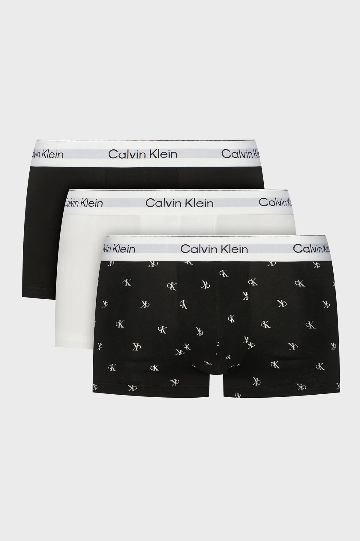 Calvin Klein Pamuklu 3 Pack LV00NB43893TH Erkek Boxer LV00NB4389 3TH Siyah-Beyaz-Siyah - 1
