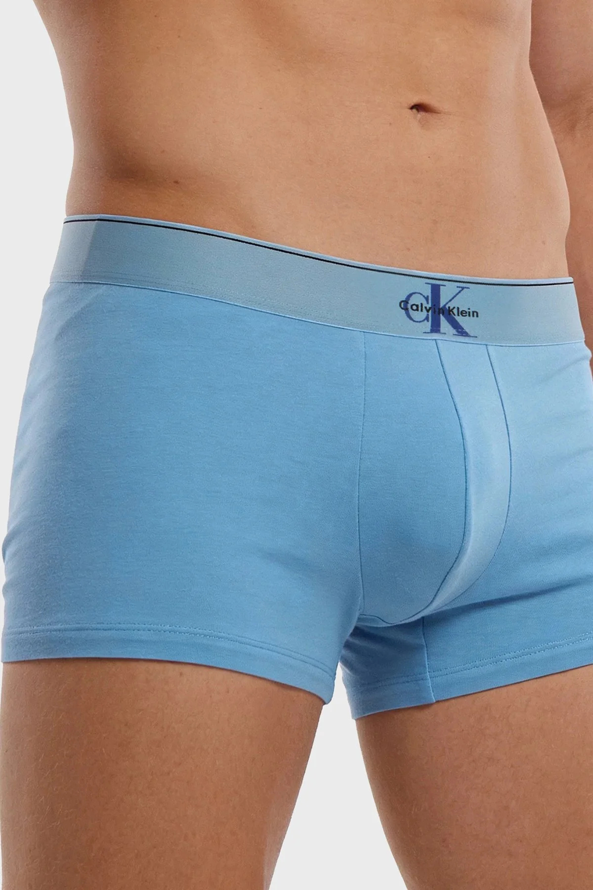 Calvin Klein Pamuklu 3 Pack LV00NB4472TI8 Erkek Boxer LV00NB4472 TI8 MAVİ-MOR-SİYAH - 4