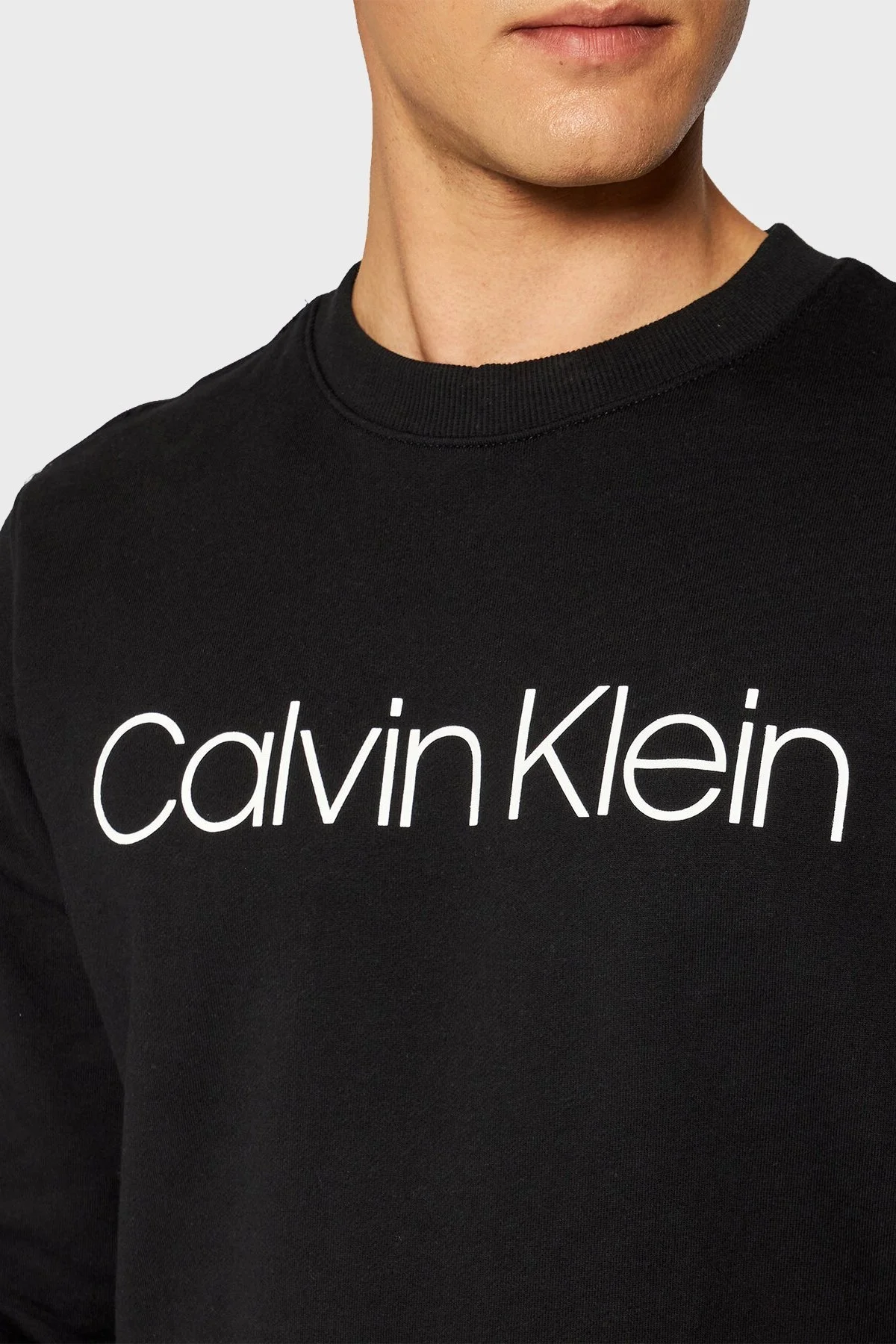 Calvin Klein Pamuklu Baskılı Bisiklet Yaka Regular Fit Erkek Sweat K10K104059 002 SİYAH - 4