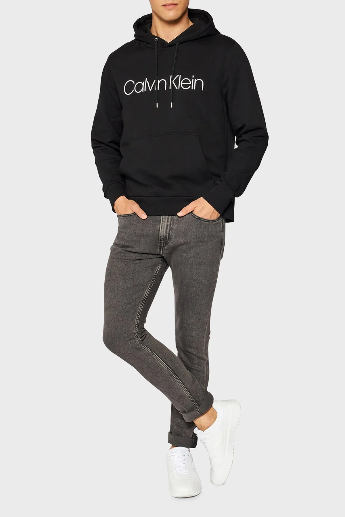Calvin Klein Pamuklu Baskılı Kapüşonlu Regular Fit Erkek Sweat K10K104060 002 SİYAH - 3