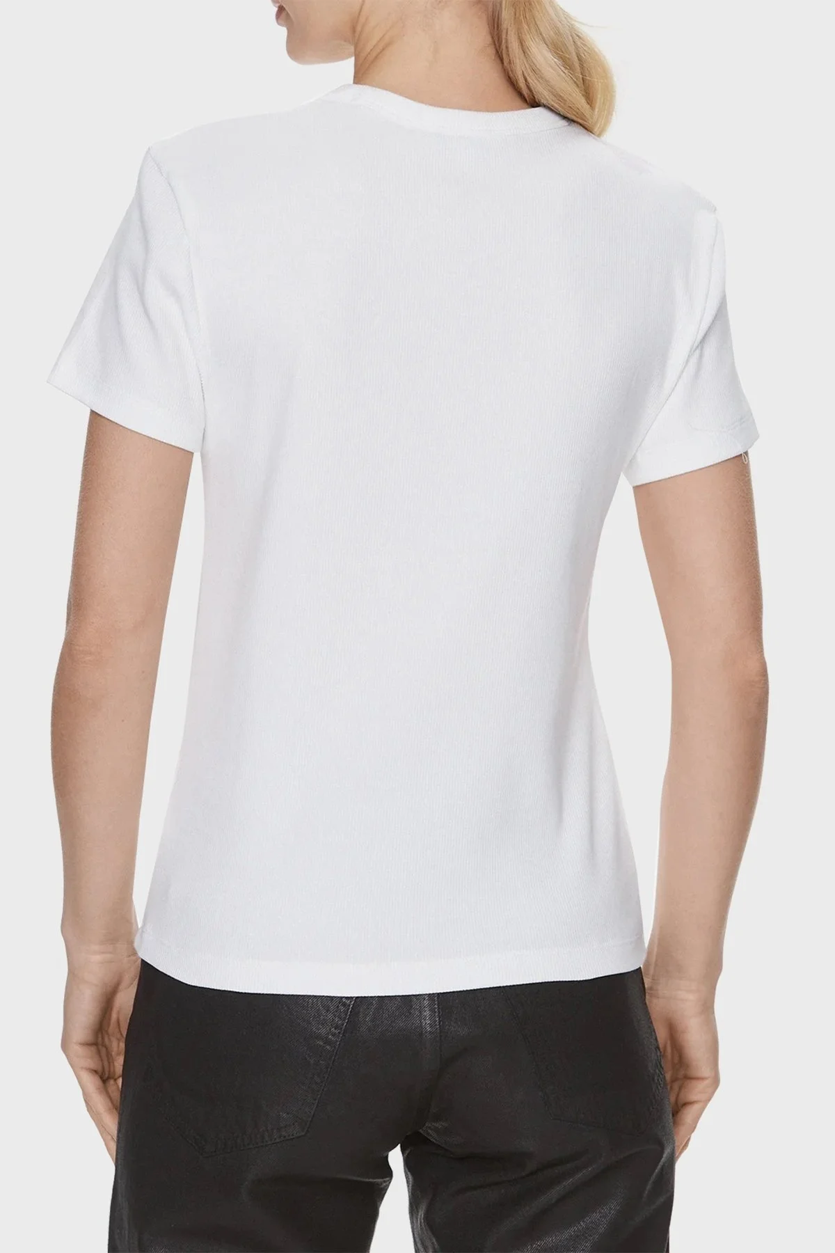 Calvin Klein Pamuklu Bisiklet Yaka Regular Fit J20J222687YAF Bayan T Shirt J20J222687 YAF BEYAZ - 3