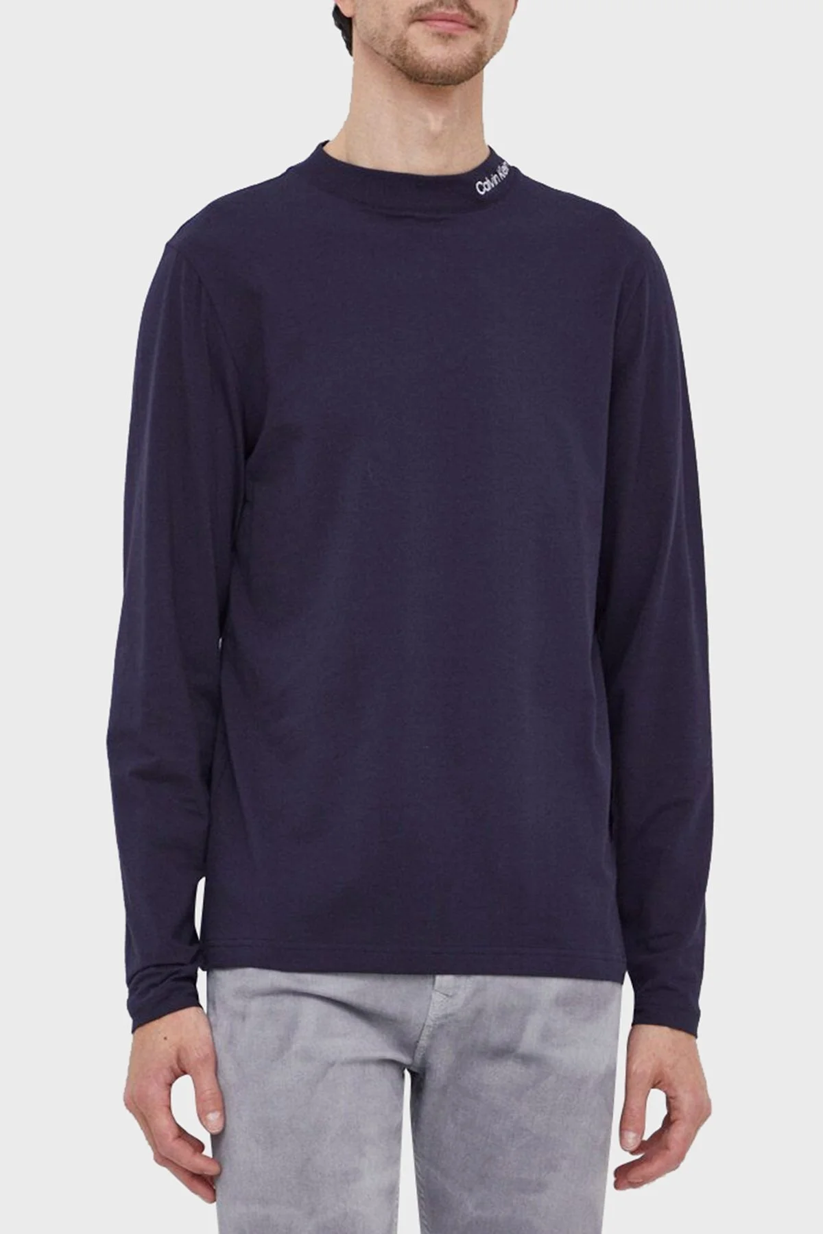 Calvin Klein Pamuklu Bisiklet Yaka Regular Fit K10K112757CHW Erkek Sweat K10K112757 CHW LACİVERT - 6