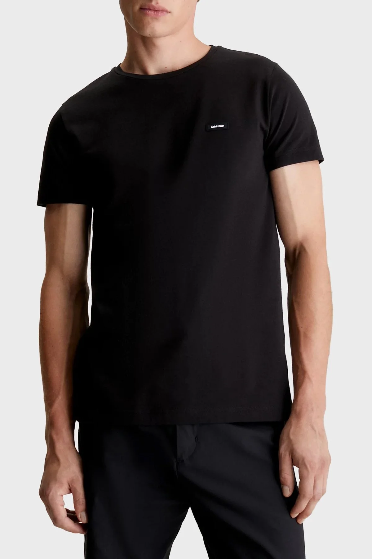 Calvin Klein Pamuklu Bisiklet Yaka Slim Fit K10K112724BEH Erkek T Shirt K10K112724 BEH SİYAH - 1