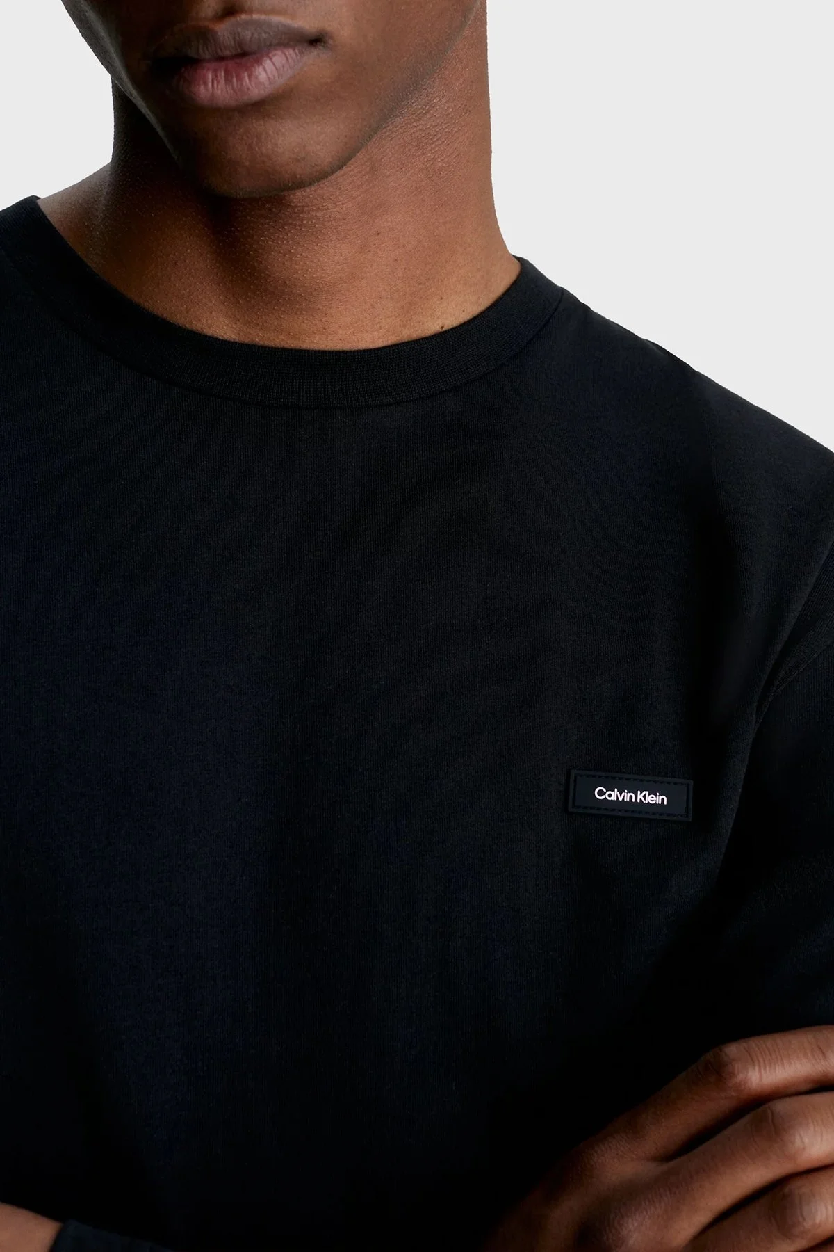 Calvin Klein Pamuklu Bisiklet Yaka Uzun Kollu Regular Fit K10K111847BEH Erkek T Shirt K10K111847 BEH SİYAH - 4