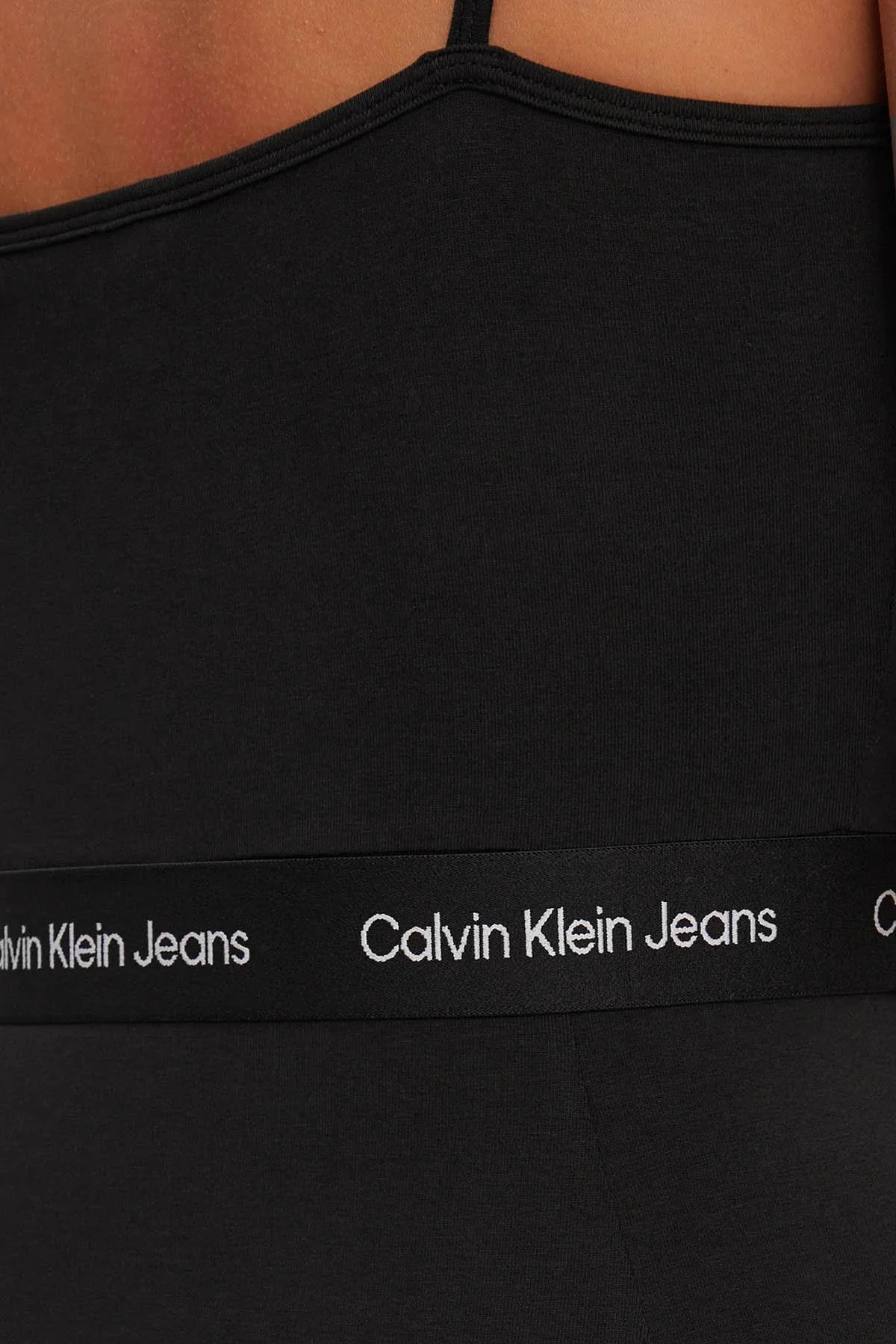 Calvin Klein Pamuklu Bodycon İp Askılı Mini J20J219644BEH Bayan Elbise J20J219644 BEH SİYAH - 5