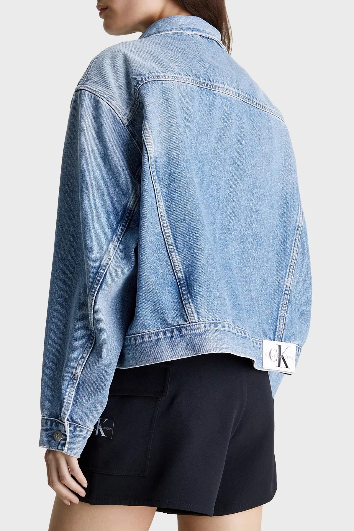 Calvin Klein Pamuklu Boxy Fit J20J2227871A4 Bayan Kot Ceket J20J222787 1A4 MAVİ - 2