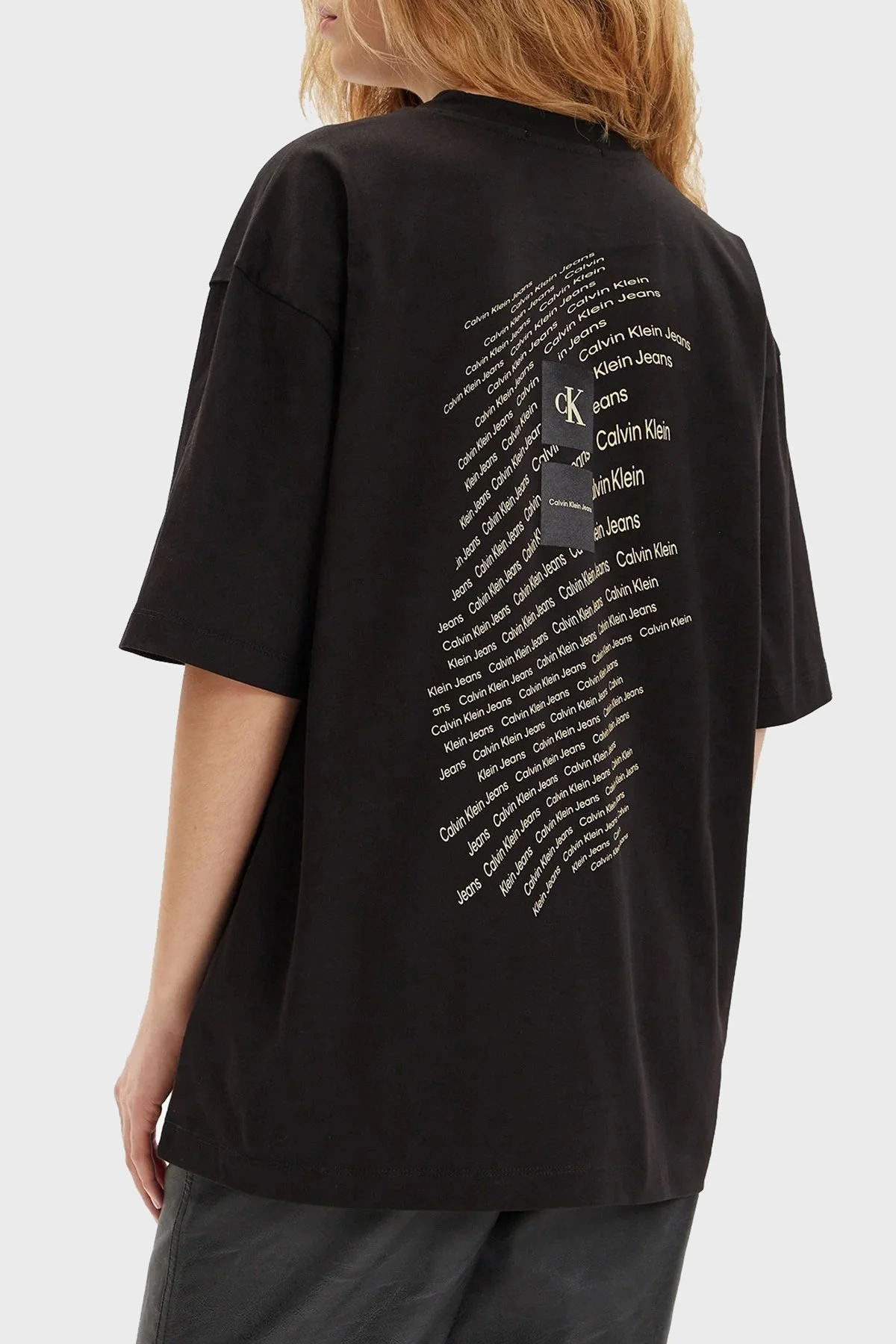 Calvin Klein Pamuklu Boyfriend Fit Bisiklet Yaka J20J223166BEH Bayan T Shirt J20J223166 BEH SİYAH - 2