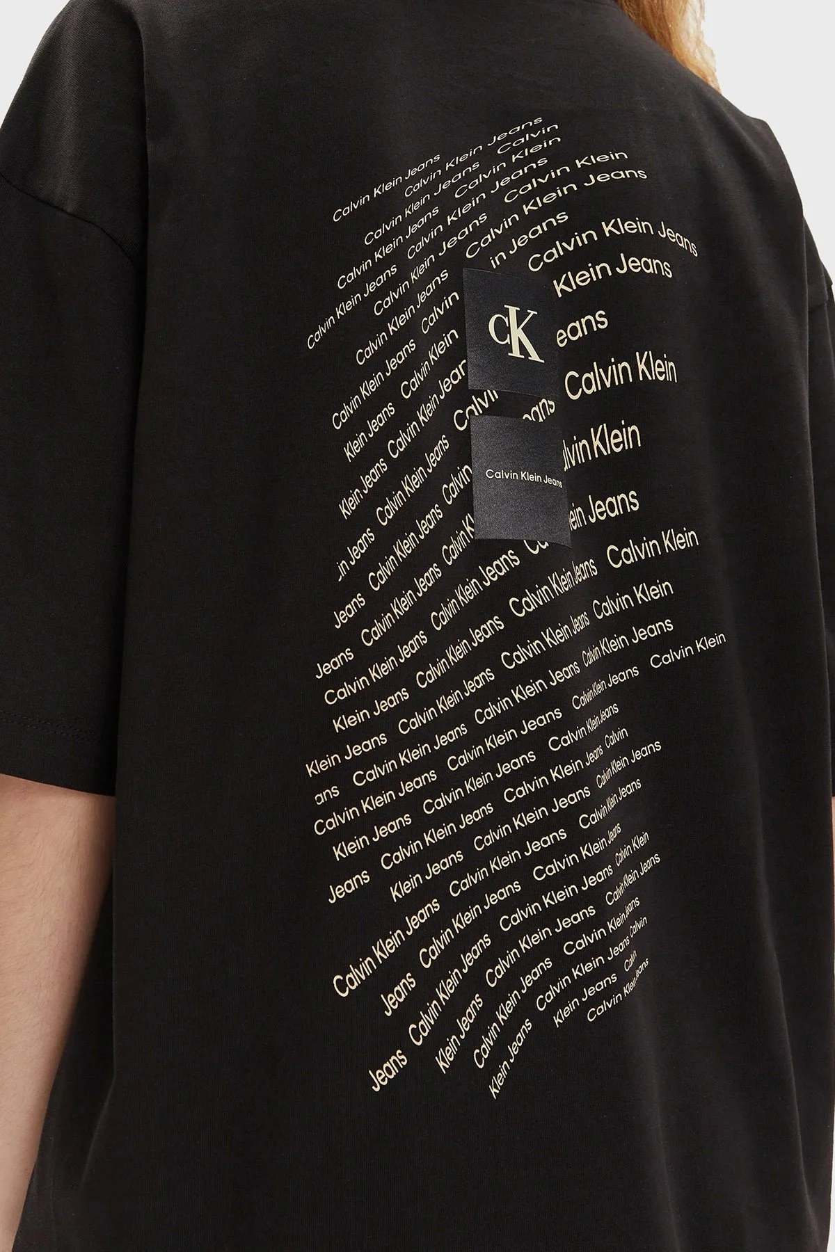 Calvin Klein Pamuklu Boyfriend Fit Bisiklet Yaka J20J223166BEH Bayan T Shirt J20J223166 BEH SİYAH - 5