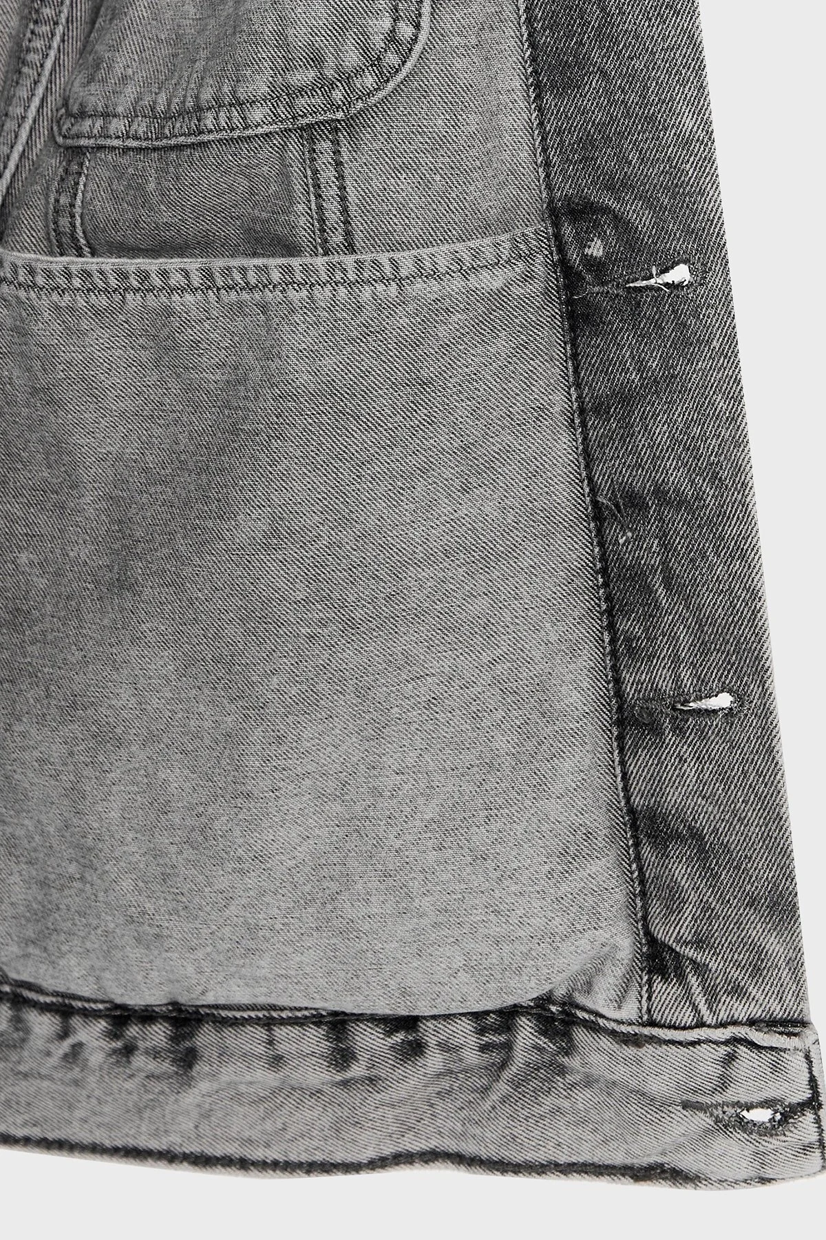 Calvin Klein Pamuklu Cepli Regular Fit J30J3245741BZ Erkek Kot Ceket J30J324574 1BZ GRİ - 6