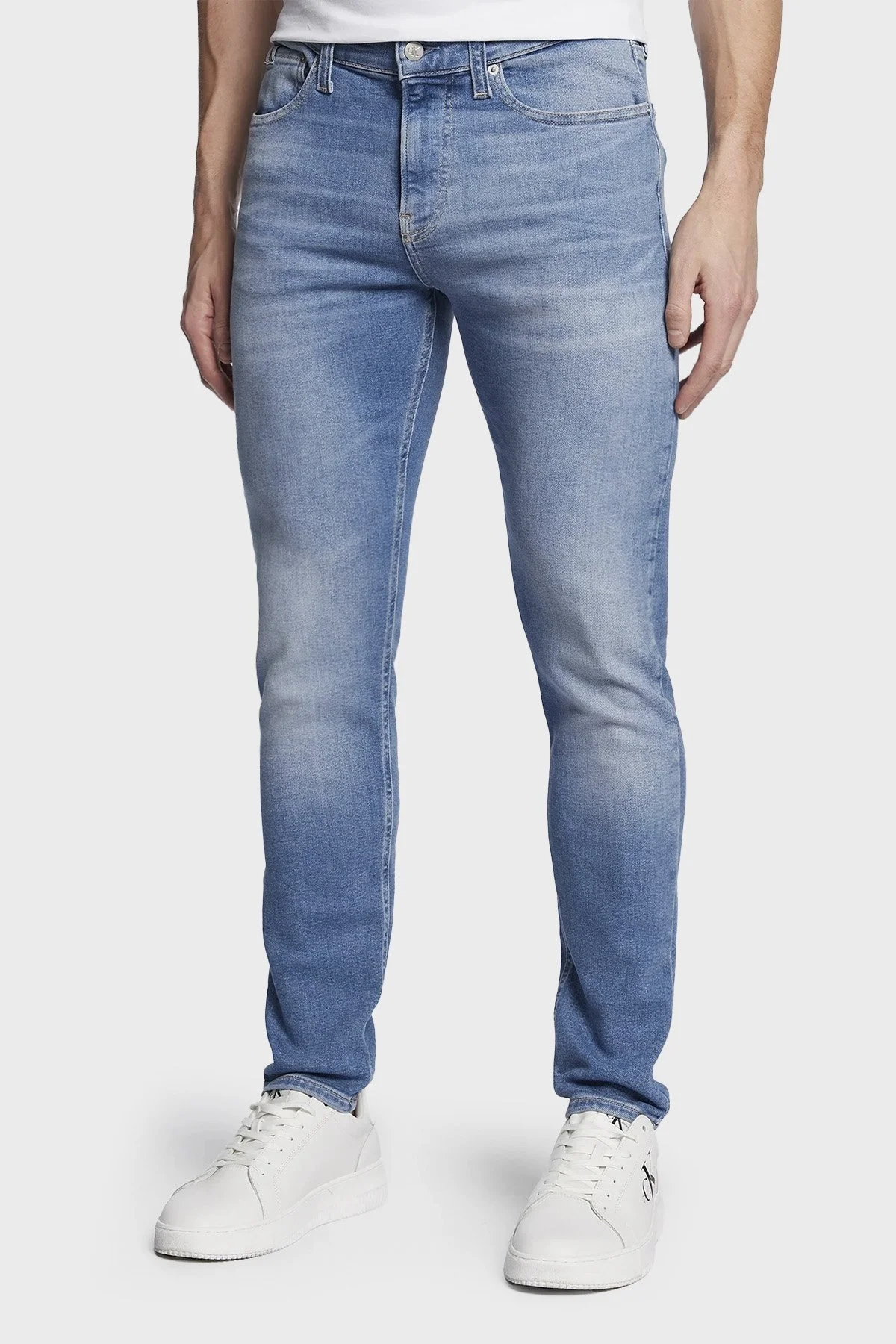 Calvin Klein Pamuklu Dar Paça Skinny Fit Jeans J30J3228301A4 Erkek Kot Pantolon J30J322830 1A4 MAVİ - 2