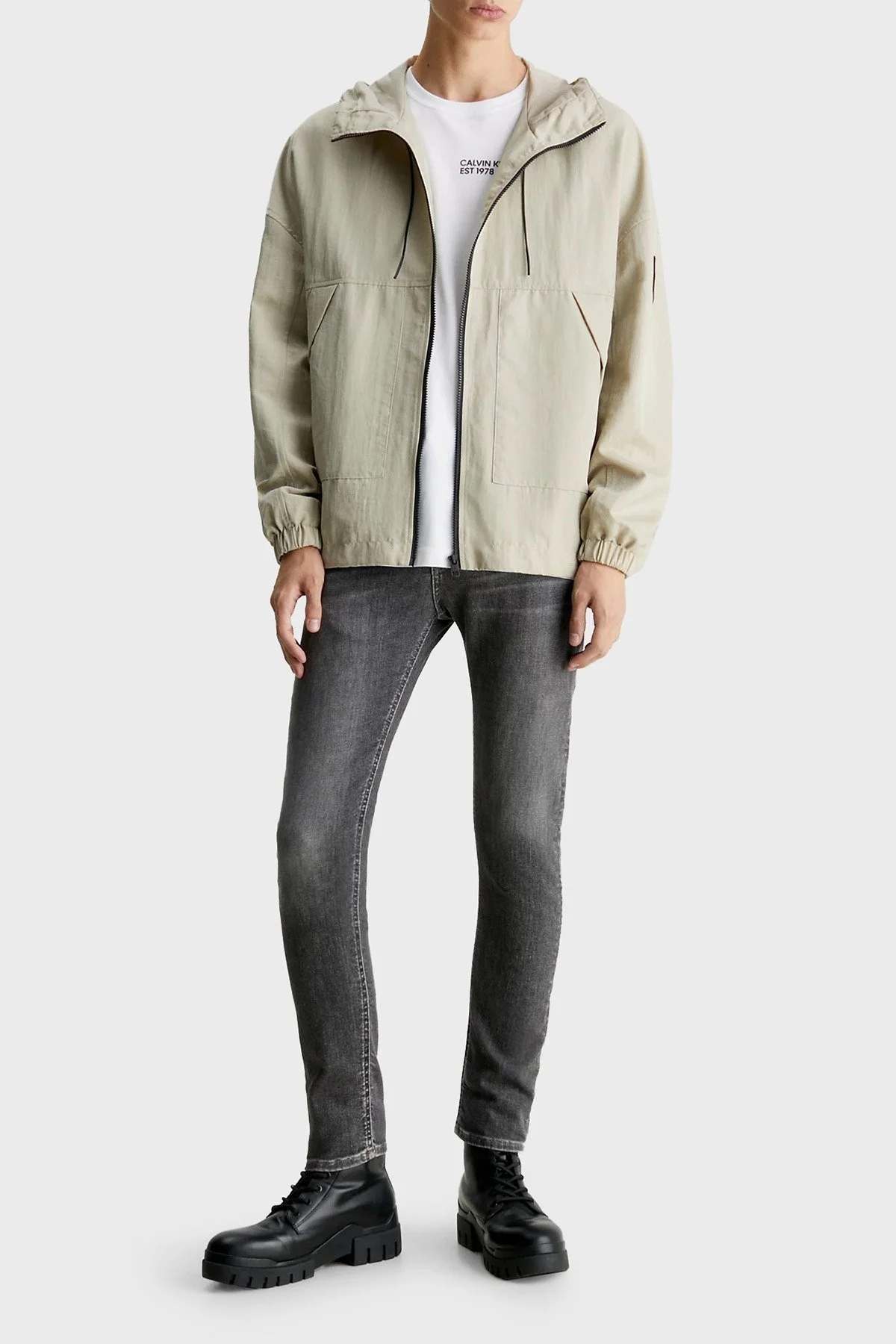 Calvin Klein Pamuklu Dar Paça Slim Fit Jeans J30J3241991BZ Erkek Kot Pantolon J30J324199 1BZ ANTRASİT - 3