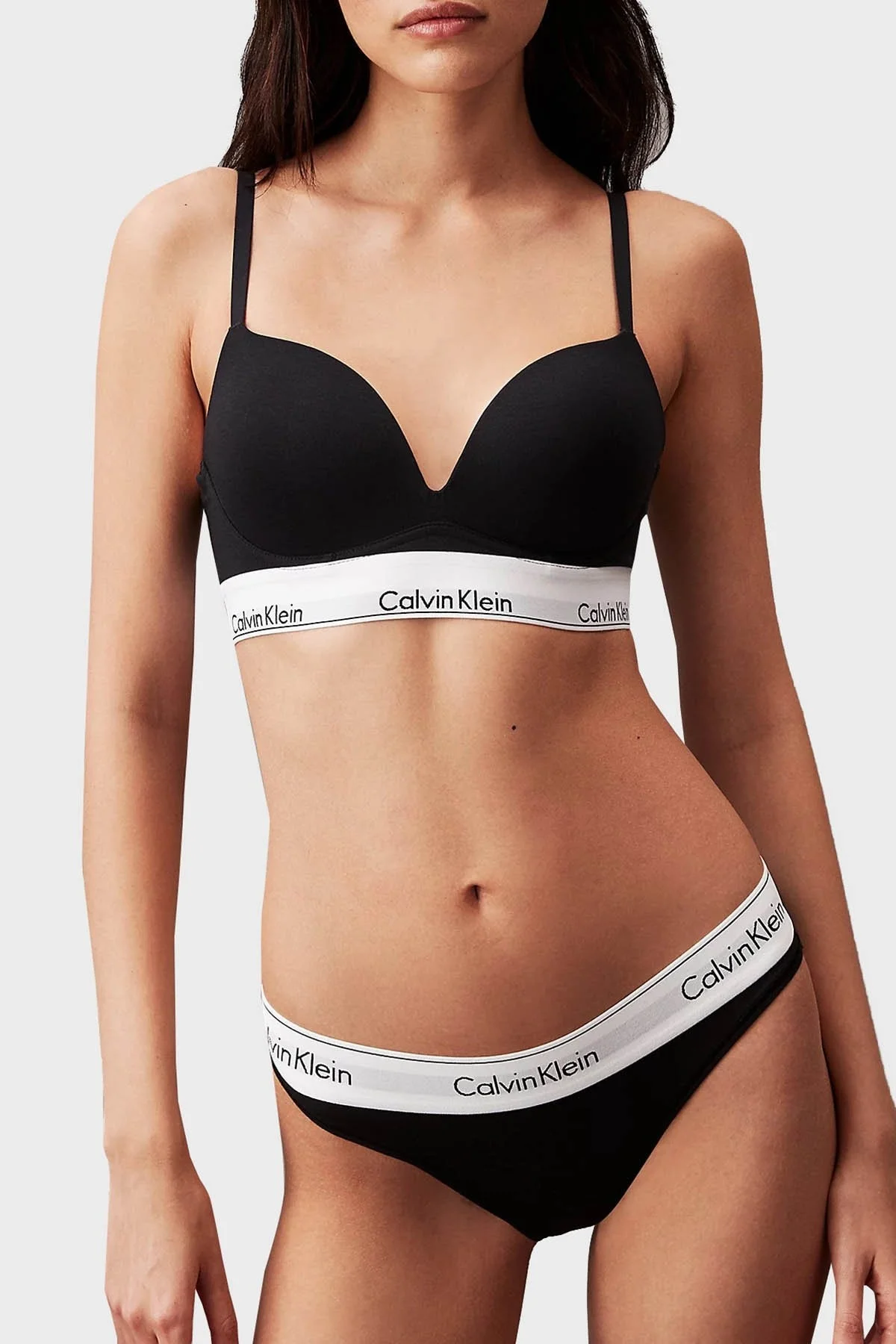 Calvin Klein Pamuklu Dolgulu Push Up 000QF7623EUB1 Bayan Sütyen 000QF7623E UB1 SİYAH - 1