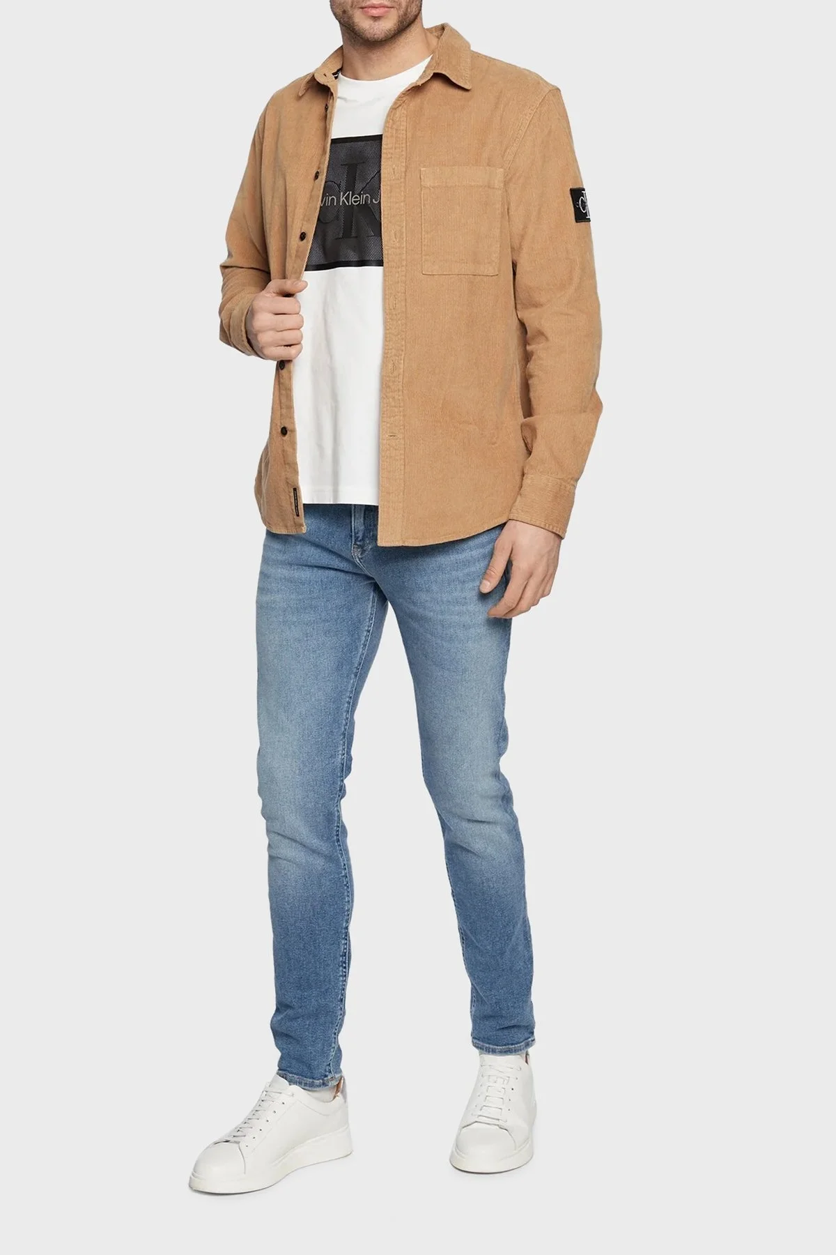 Calvin Klein Pamuklu Düşük Bel Dar Paça Skinny Fit Pantolon Erkek Kot Pantolon J30J322413 1A4 MAVİ - 1