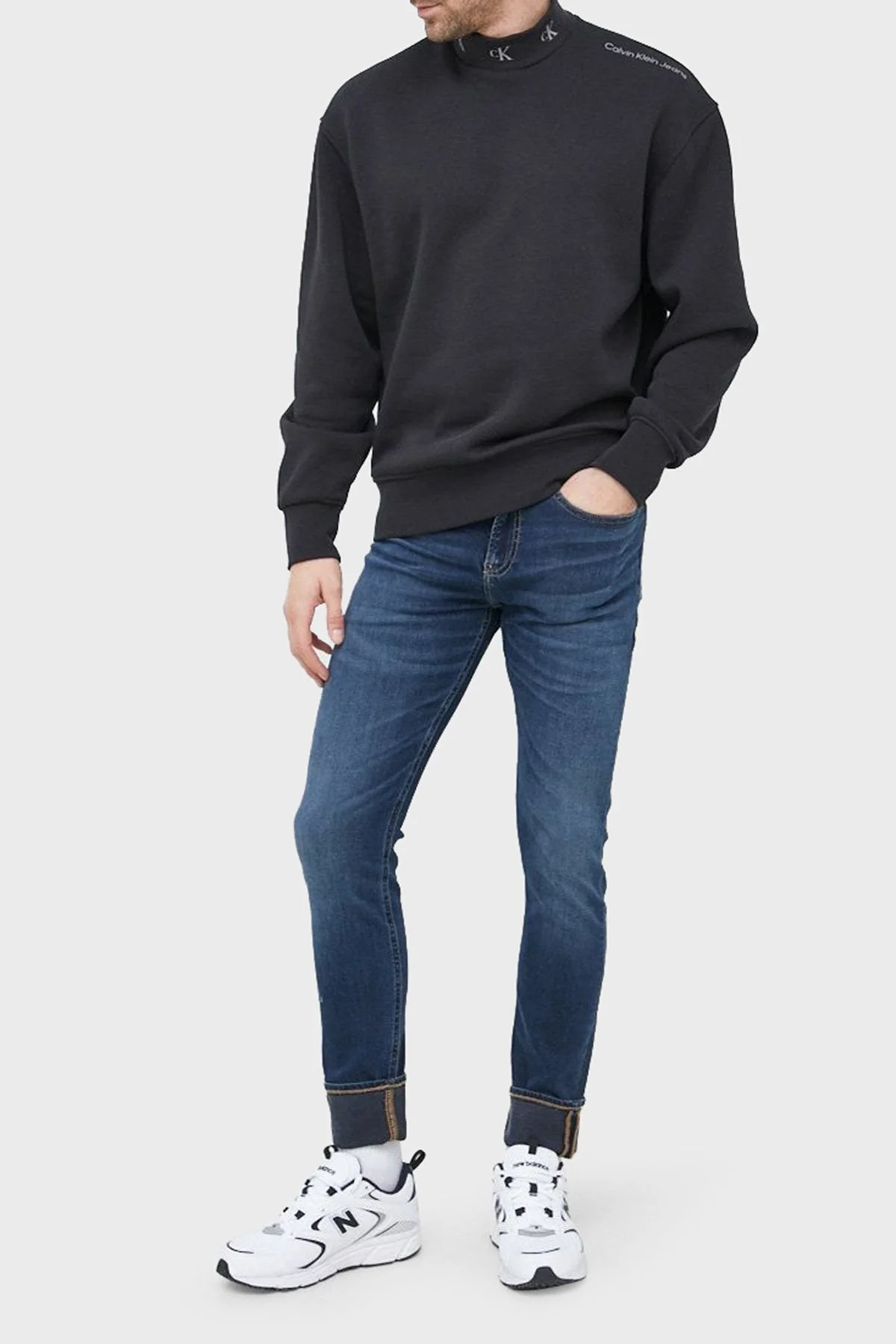 Calvin Klein Pamuklu Düşük Bel Dar Paça Slim Fit Jeans J30J3223991BJ Erkek Kot Pantolon J30J322399 1BJ LACİVERT - 1