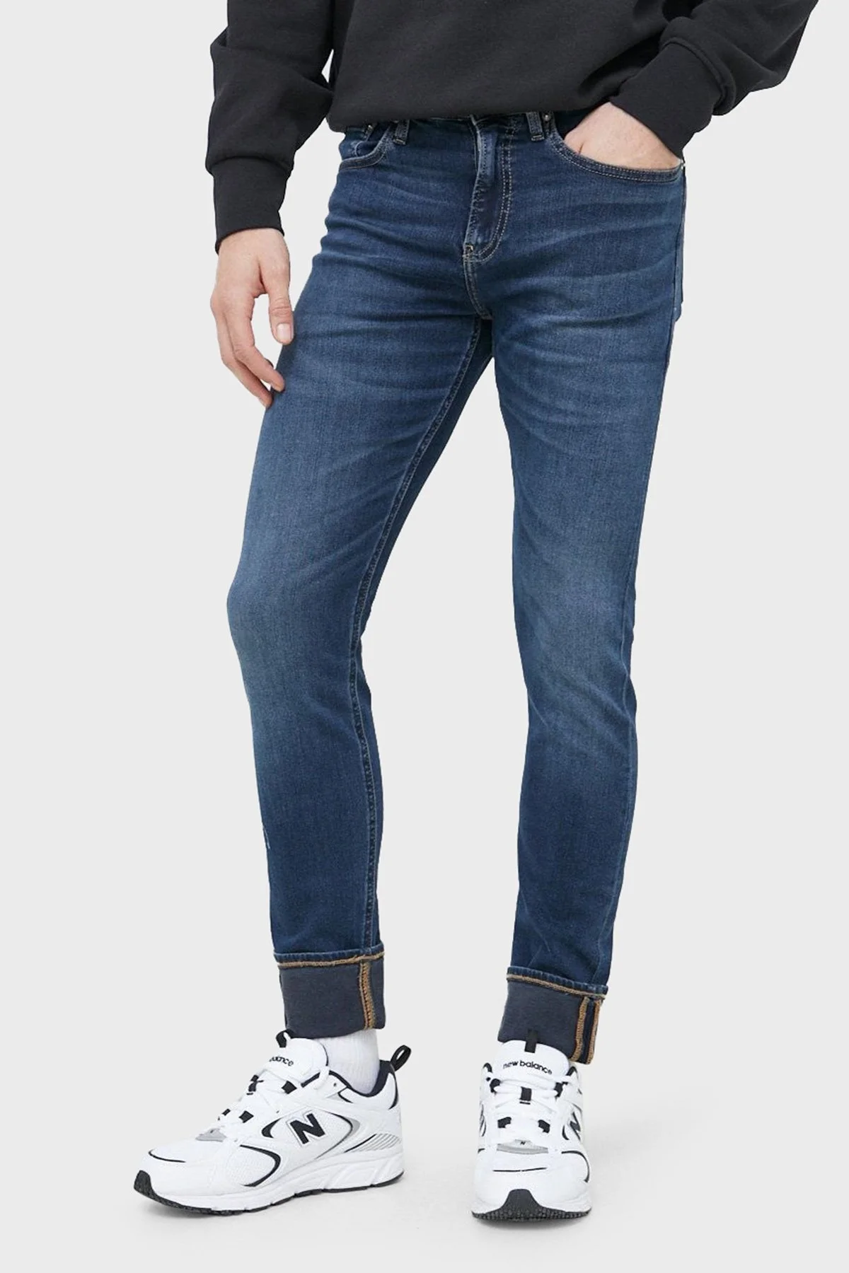 Calvin Klein Pamuklu Düşük Bel Dar Paça Slim Fit Jeans J30J3223991BJ Erkek Kot Pantolon J30J322399 1BJ LACİVERT - 2
