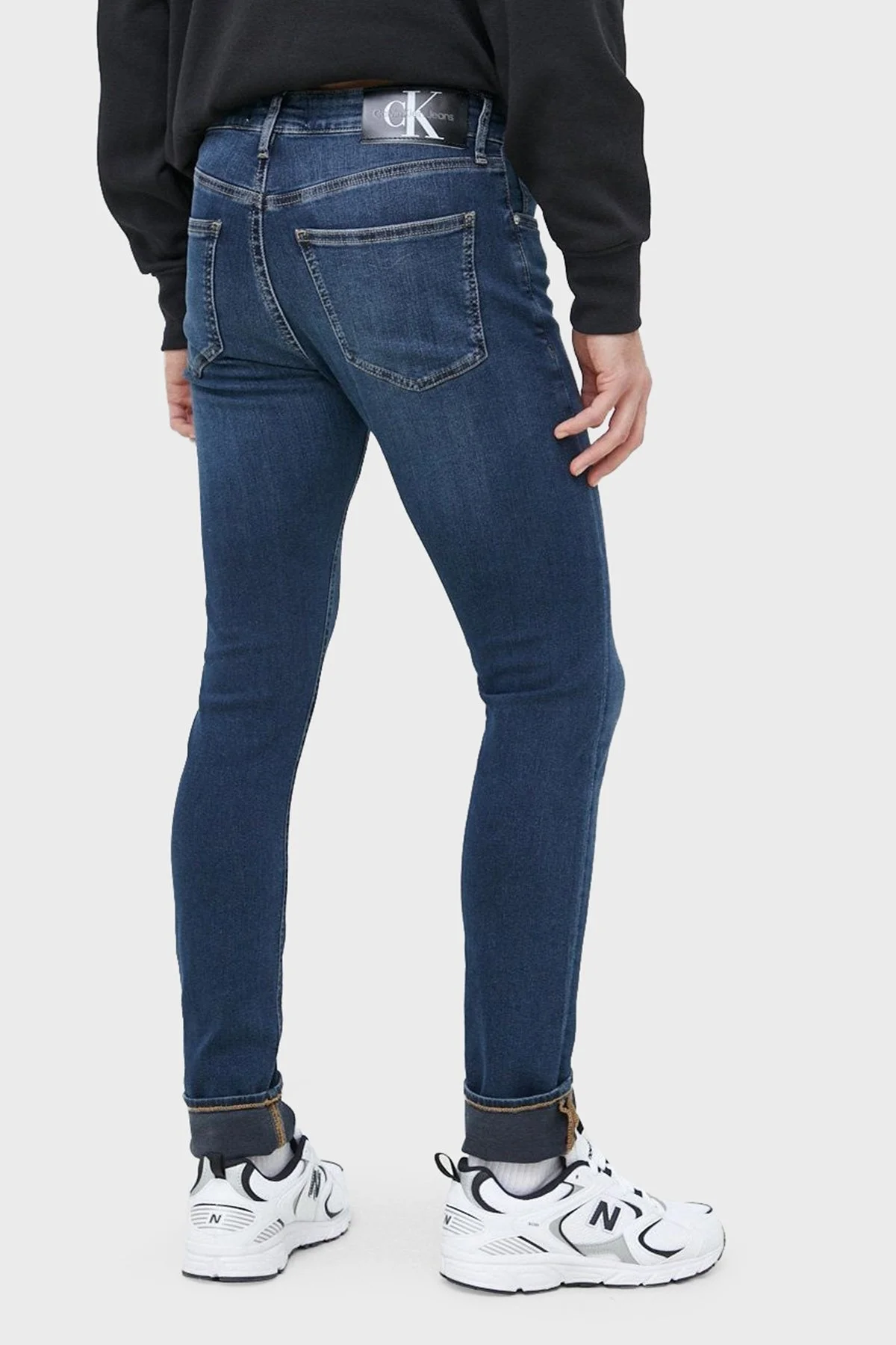 Calvin Klein Pamuklu Düşük Bel Dar Paça Slim Fit Jeans J30J3223991BJ Erkek Kot Pantolon J30J322399 1BJ LACİVERT - 4