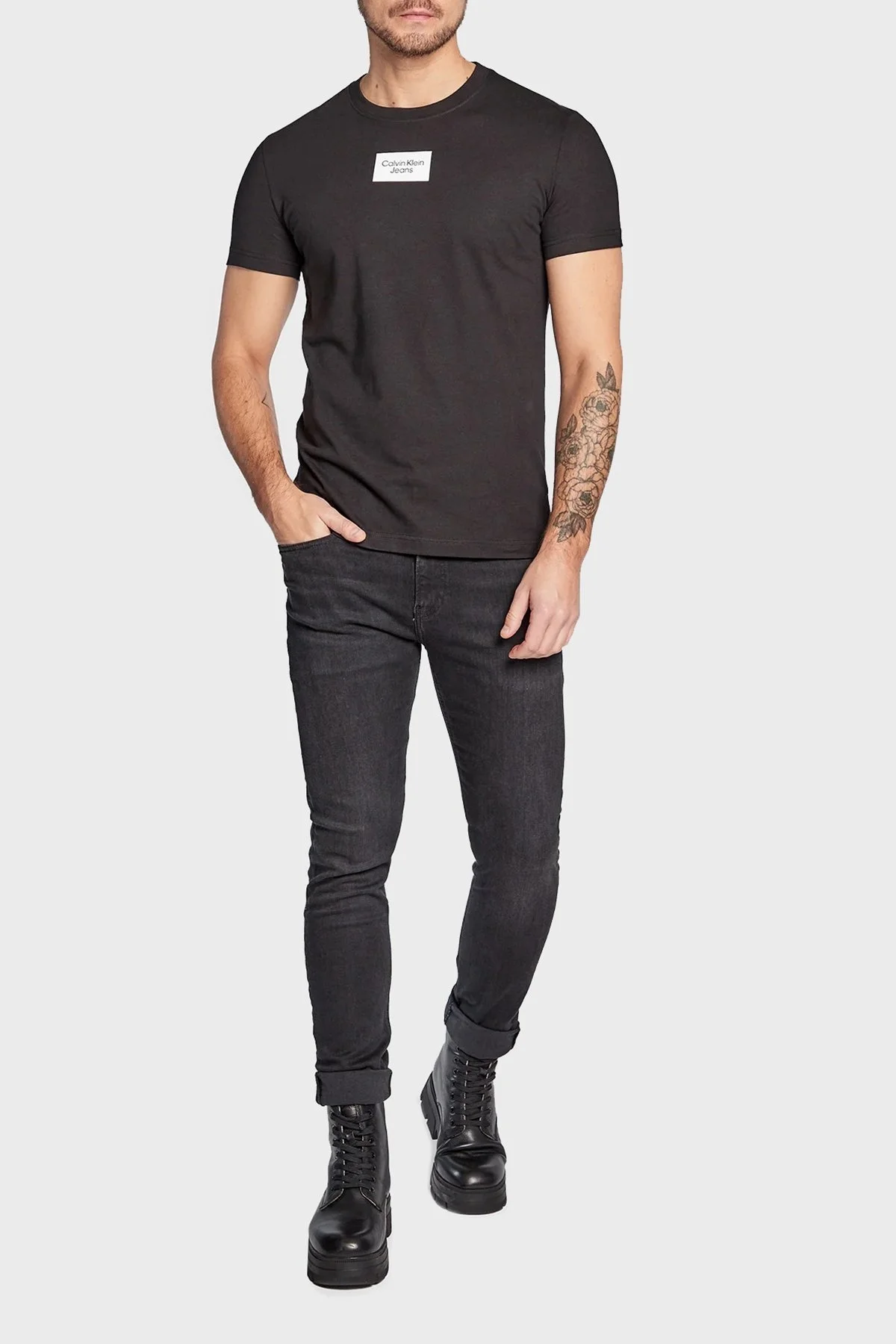 Calvin Klein Pamuklu Düşük Bel Skinny Fit Pantolon Erkek Kot Pantolon J30J322402 1BY SİYAH - 1