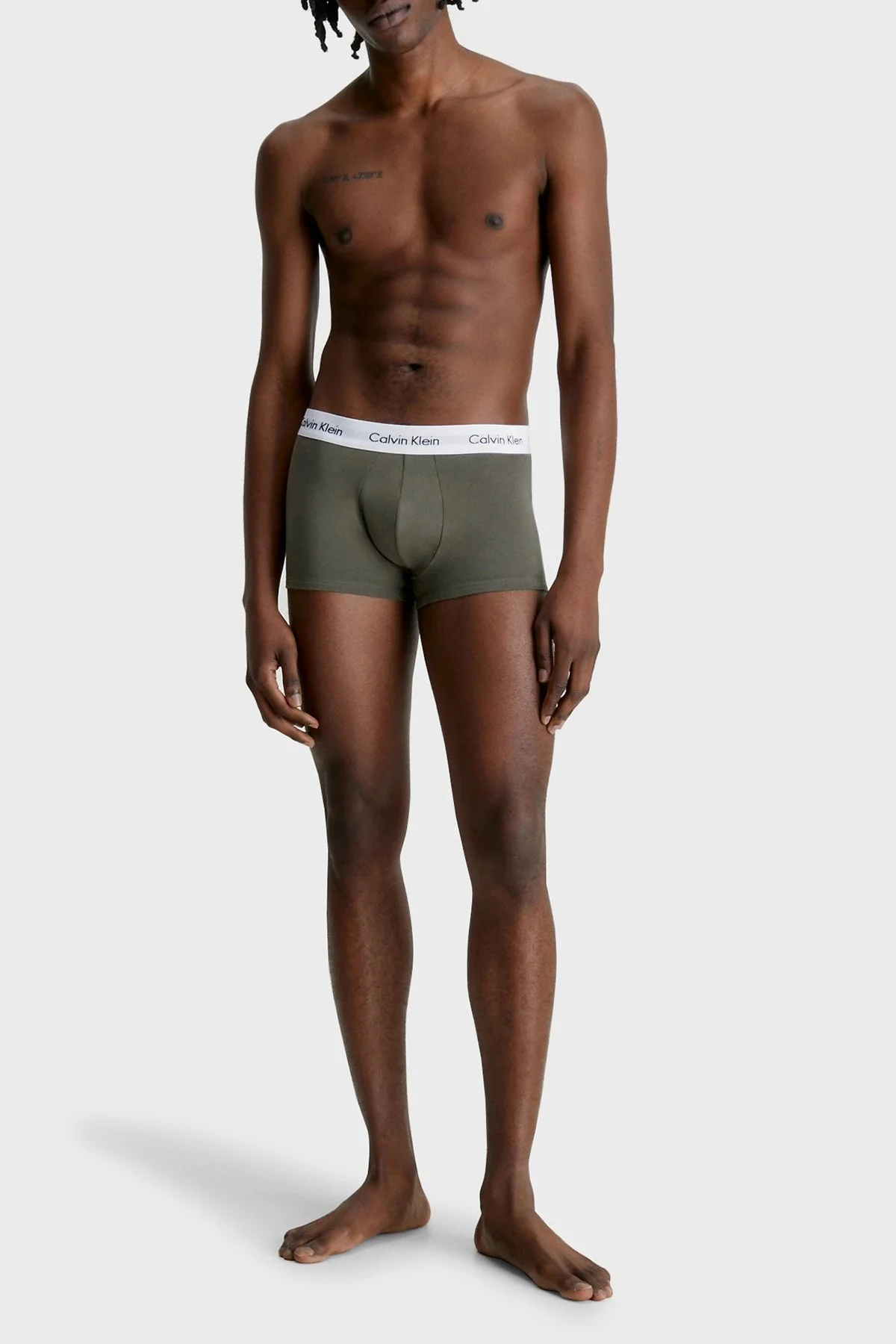 Calvin Klein Pamuklu Esnek 3 Pack 0000U2664GCA5 Erkek Boxer 0000U2664G CA5 Kırmızı-Gri-Füme - 2