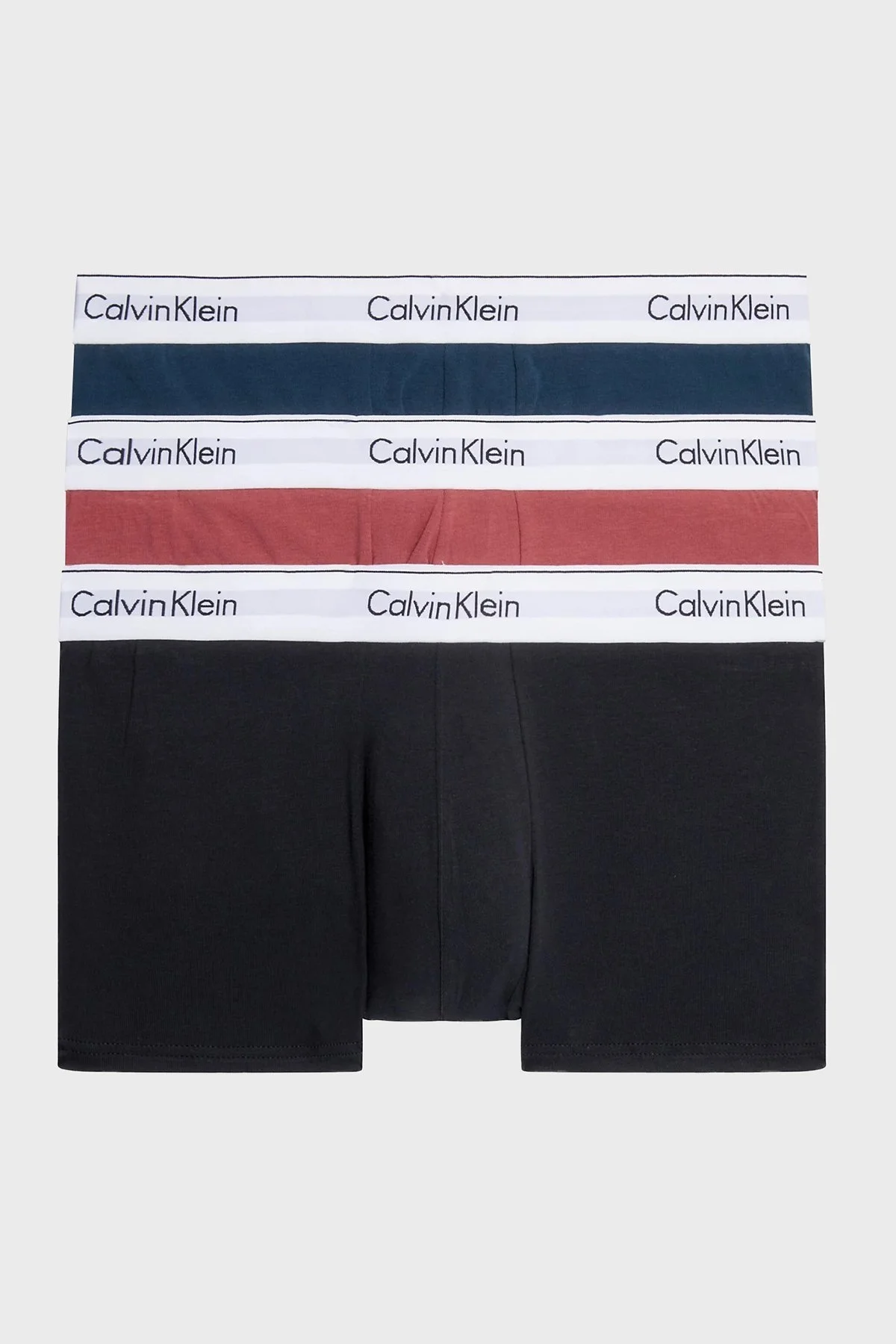 Calvin Klein Pamuklu Esnek 3 Pack 000NB2380ADYS Erkek Boxer 000NB2380A DYS LACİVERT - 1