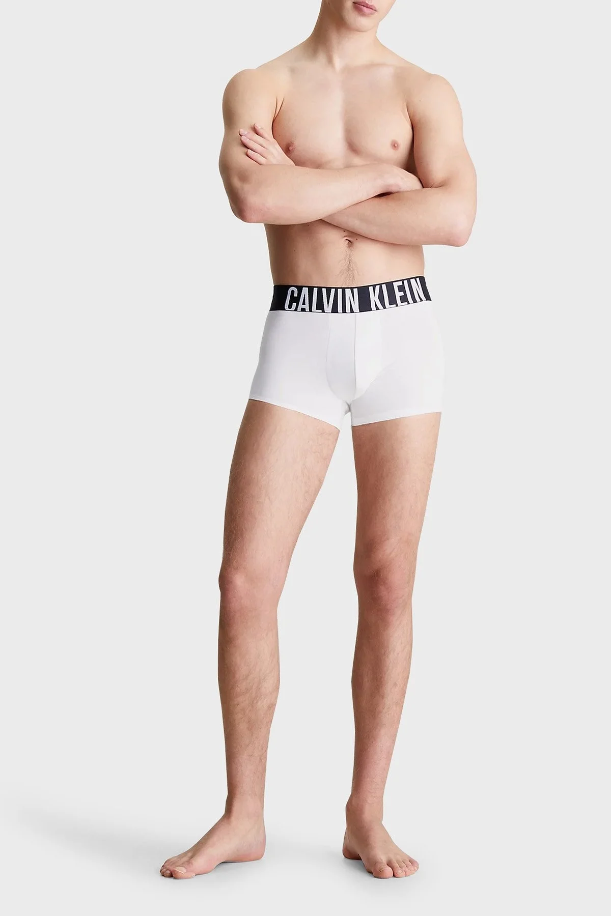 Calvin Klein Pamuklu Esnek 3 Pack 000NB3608AMPI Erkek Boxer 000NB3608A MPI SİYAH-BEYAZ-GRİ - 4