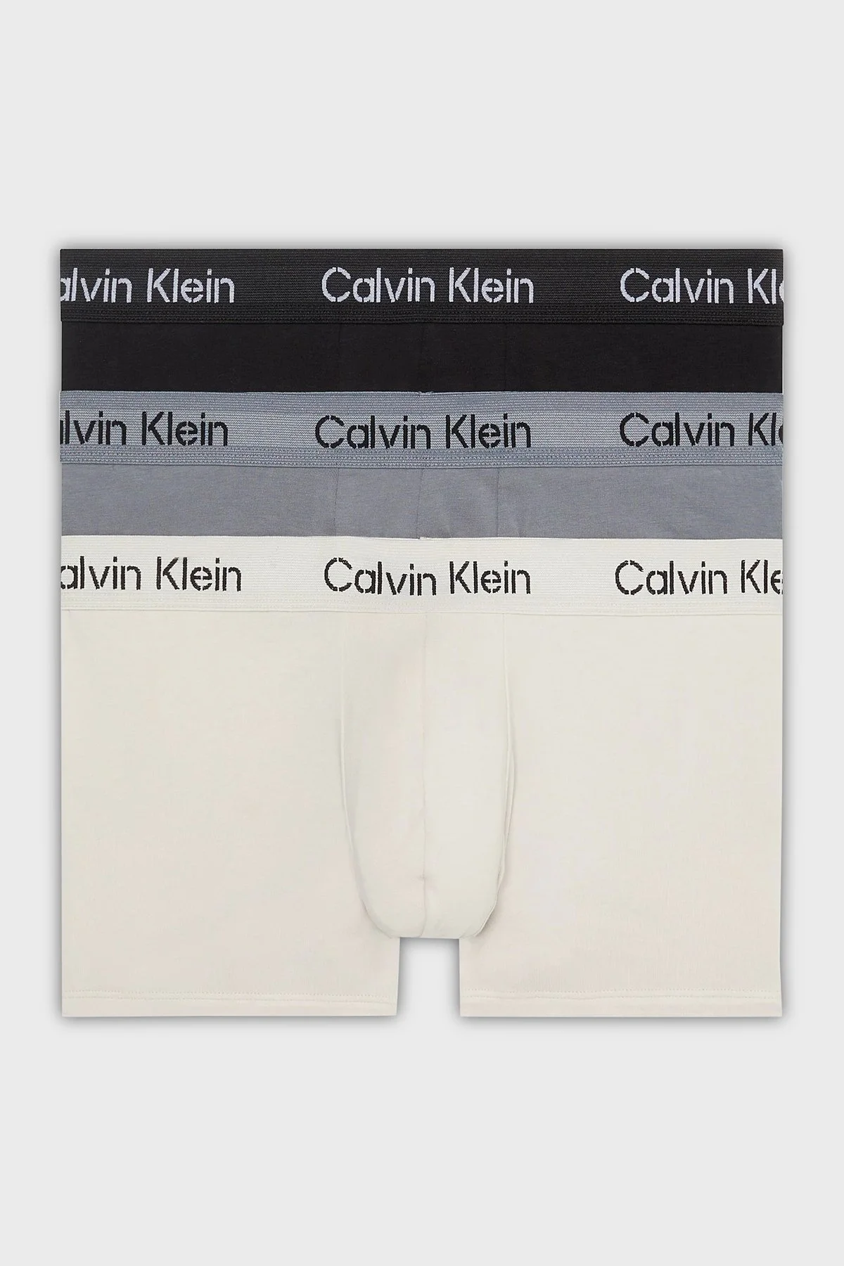 Calvin Klein Pamuklu Esnek 3 Pack 000NB3709AFZ6 Erkek Boxer 000NB3709A FZ6 SİYAH-BEYAZ-GRİ - 1