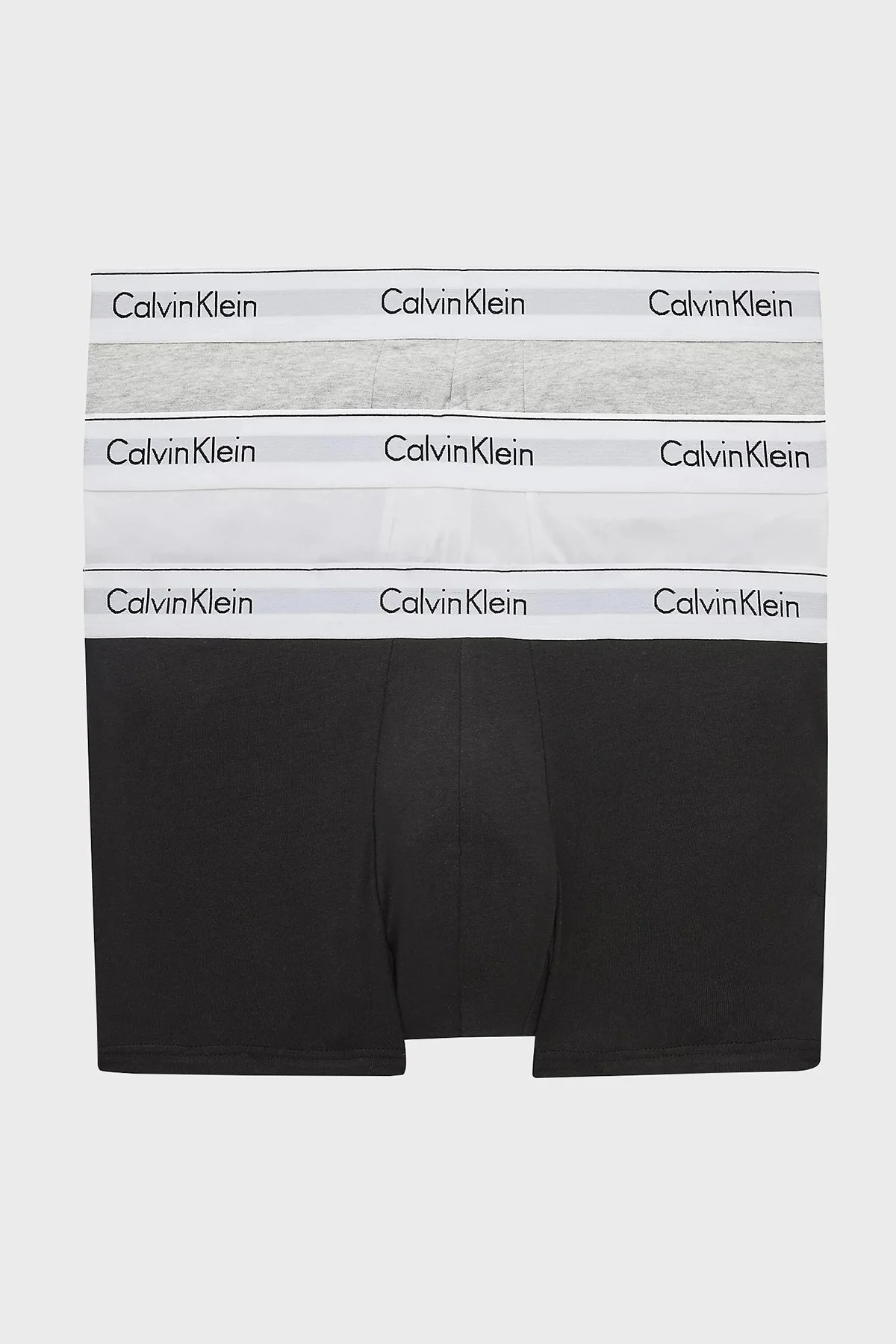 Calvin Klein Pamuklu Esnek 3 Pack Erkek Boxer 000NB2380A MP1 SİYAH-BEYAZ-GRİ - 1