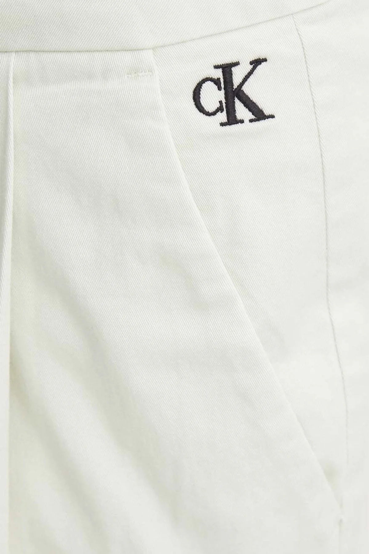 Calvin Klein Pamuklu Esnek Fitilli Kumaş Straight Fit J20J223704CGA Bayan Pantolon J20J223704 CGA BEYAZ - 4