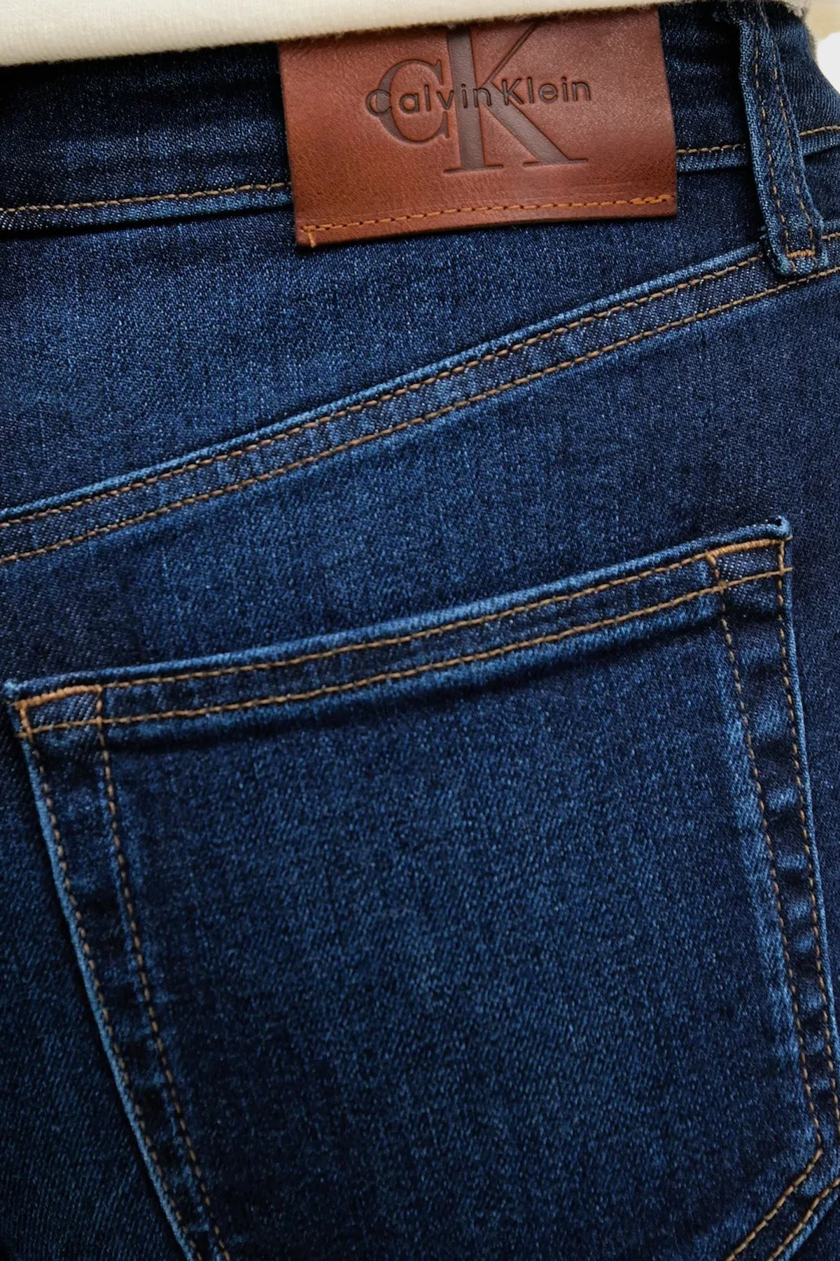 Calvin Klein Pamuklu Flare Fit Yüksek Bel Bol Paça Jeans LV047D755GR7C Bayan Kot Pantolon LV047D755G R7C LACİVERT - 4