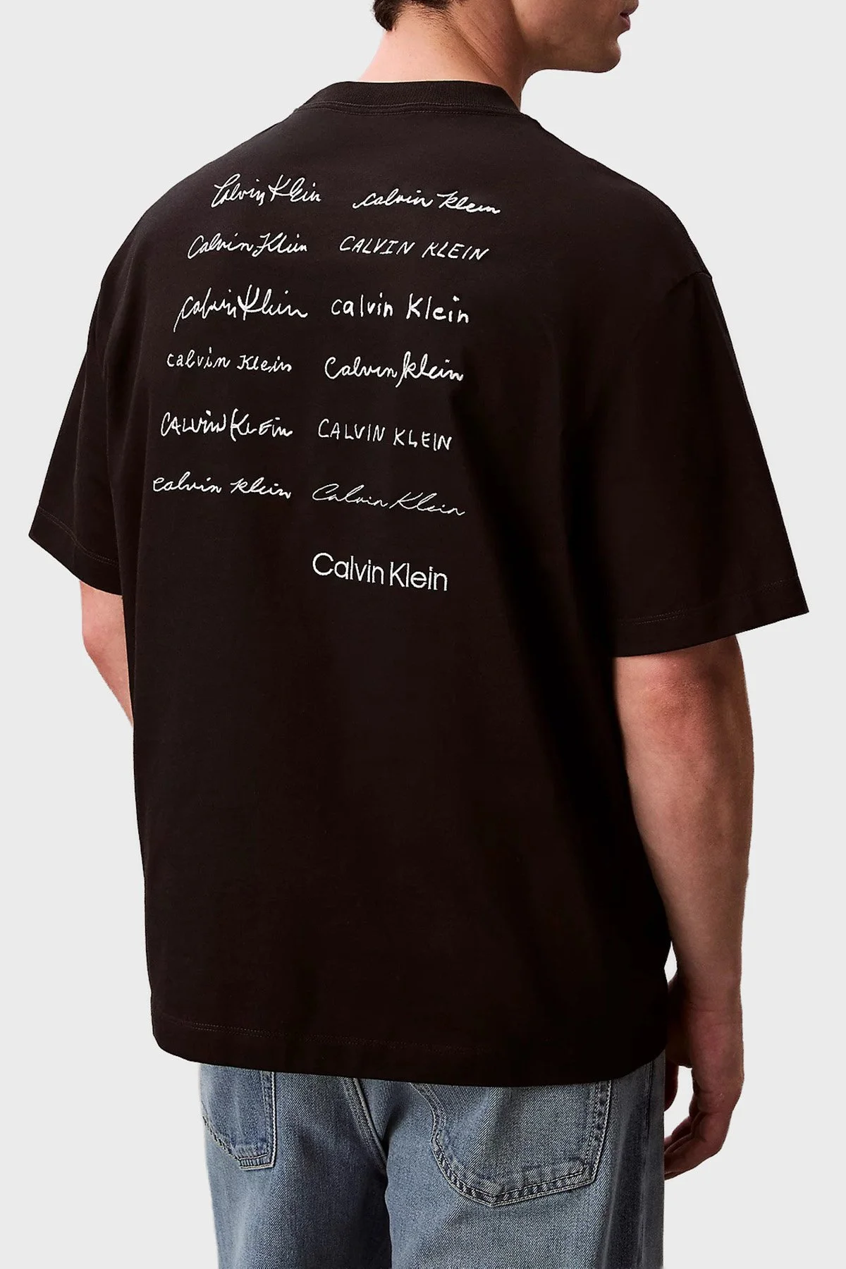 Calvin Klein Pamuklu Grafik Baskılı Regular Fit LV04RE828GUB1 Erkek T Shirt LV04RE828G UB1 SİYAH - 3