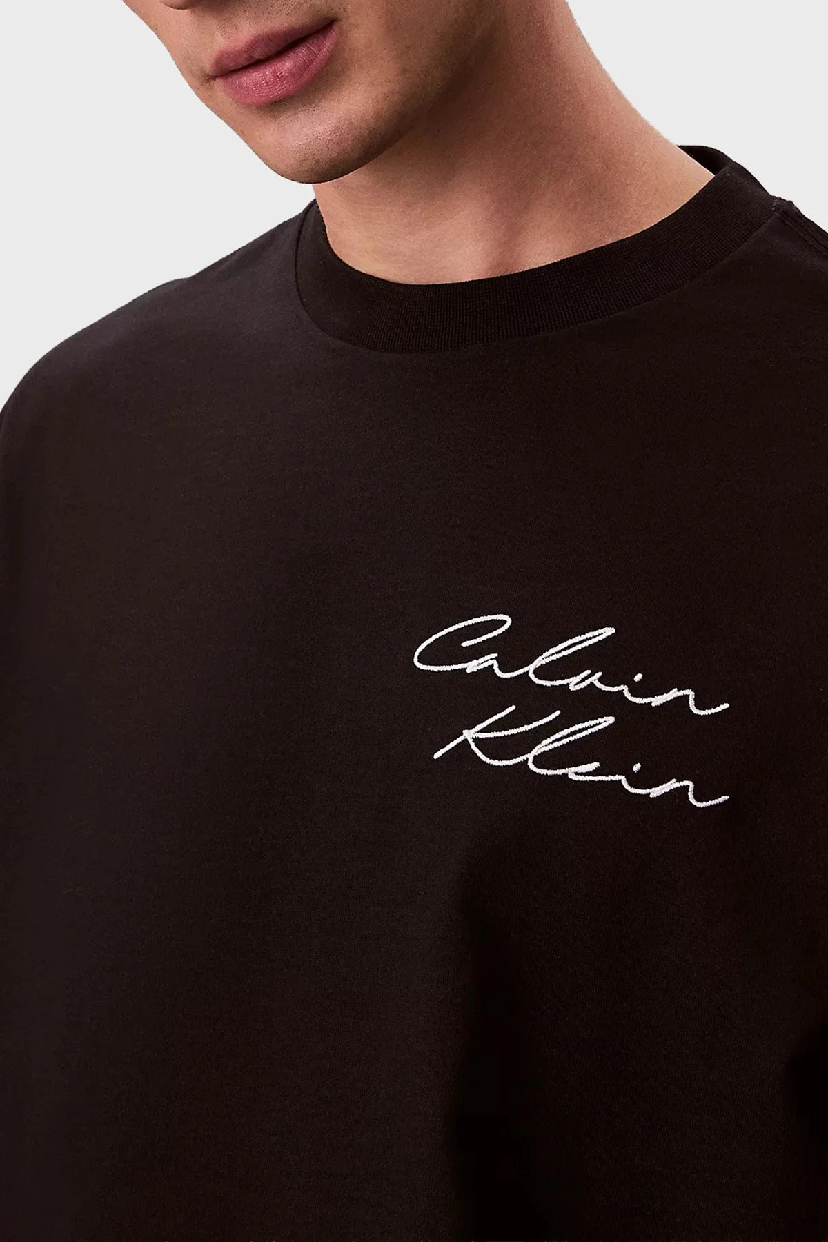 Calvin Klein Pamuklu Grafik Baskılı Regular Fit LV04RE828GUB1 Erkek T Shirt LV04RE828G UB1 SİYAH - 4